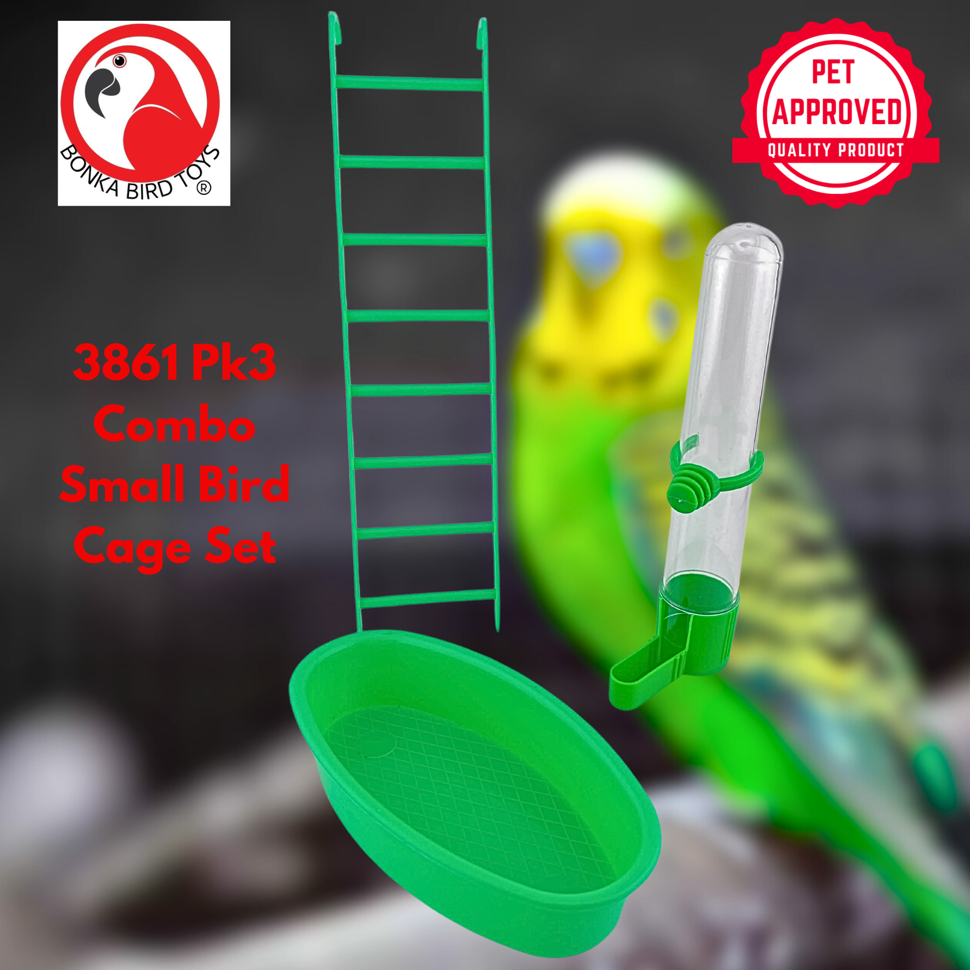 3861 Pk3 Combo Small Bird Set - Bonka Bird Toys
