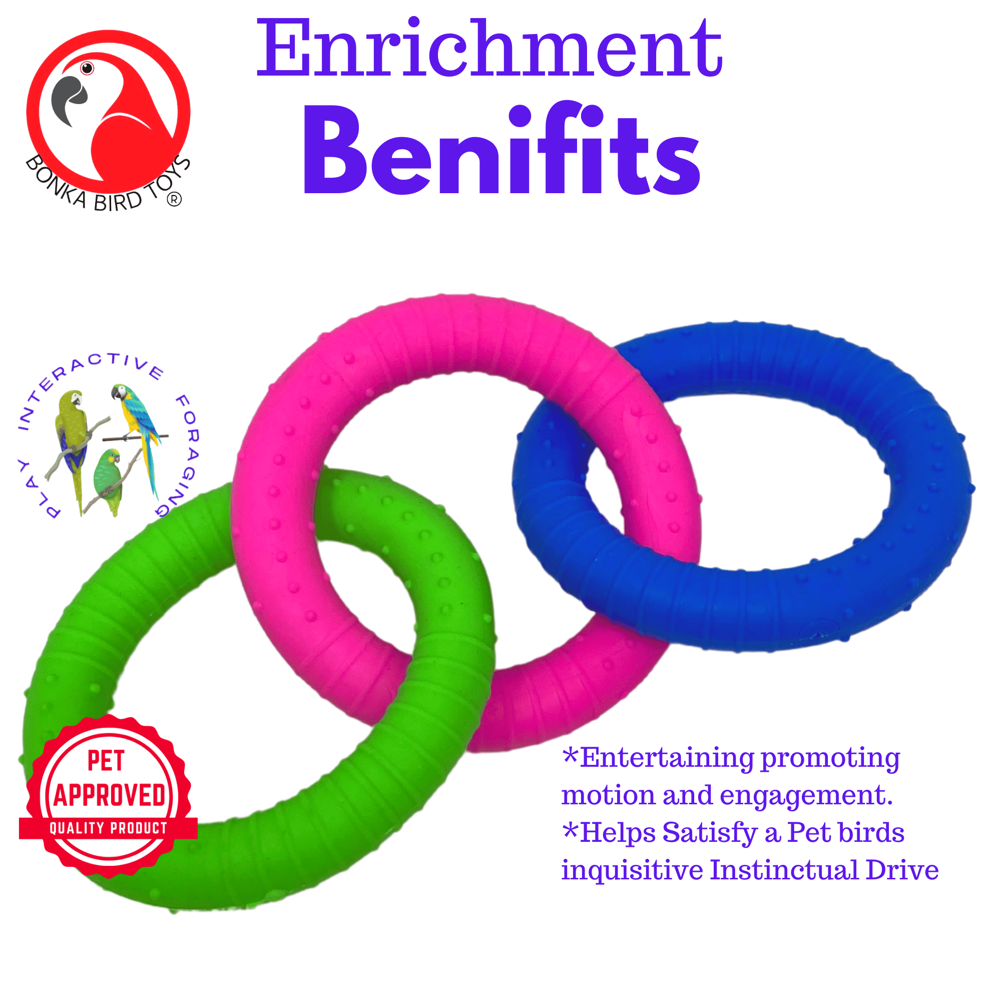 Ring-a-Ding Foot Talon Toys - Bonka Bird Toys