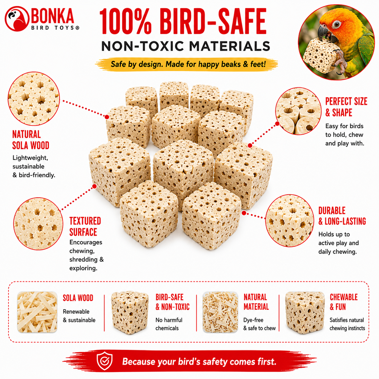 Small Sola Cubes - Bonka Bird Toys