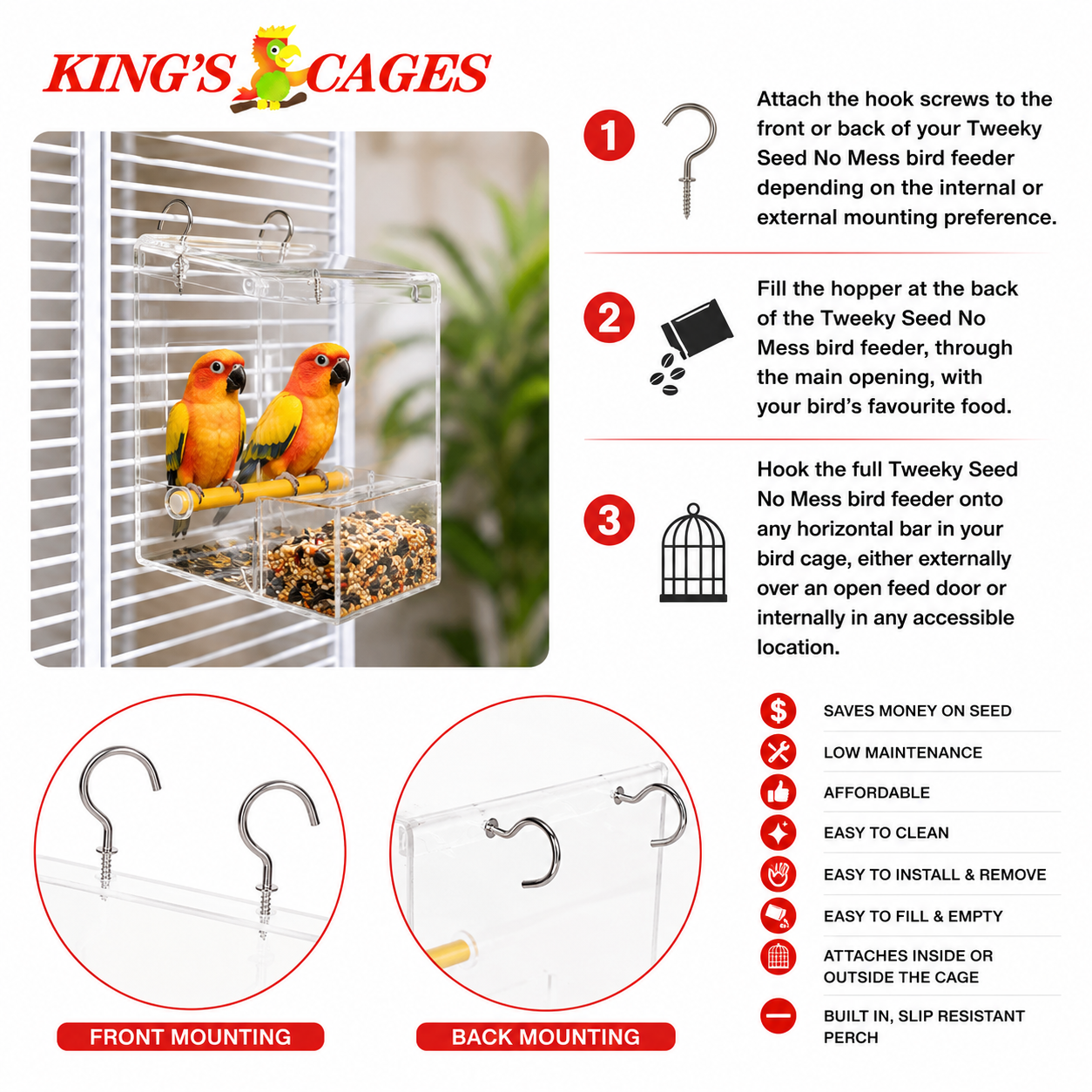 Small Tweeky Clean Tidy Bird Feeder - Bonka Bird Toys