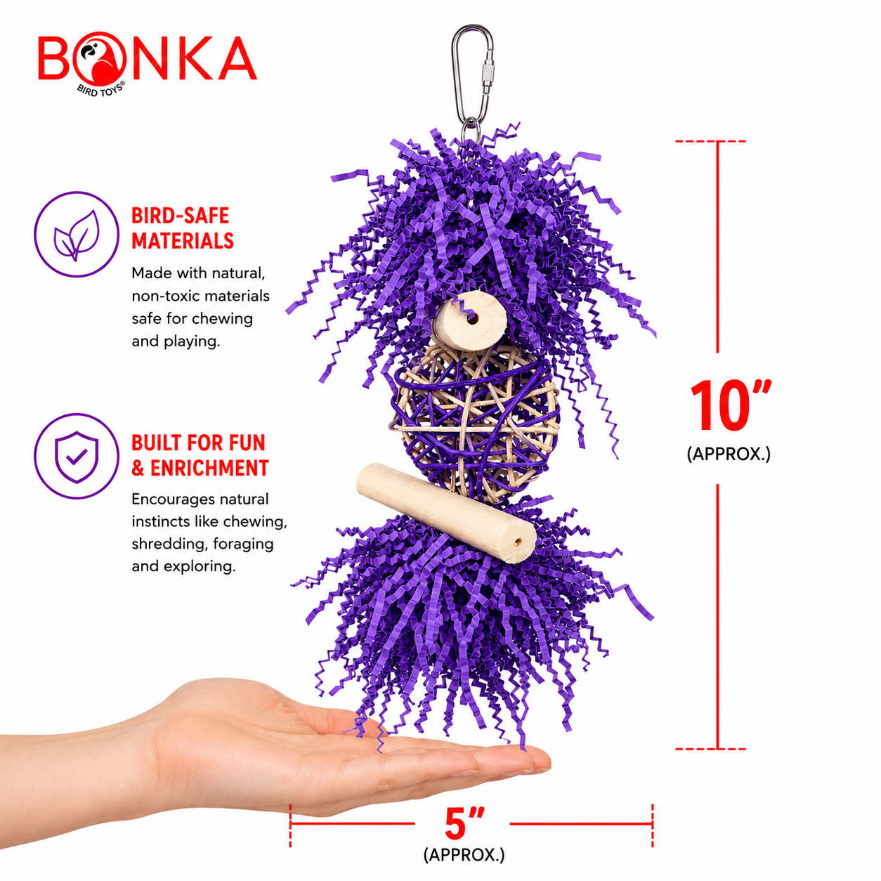 3885 Sola Heart Log - Bonka Bird Toys