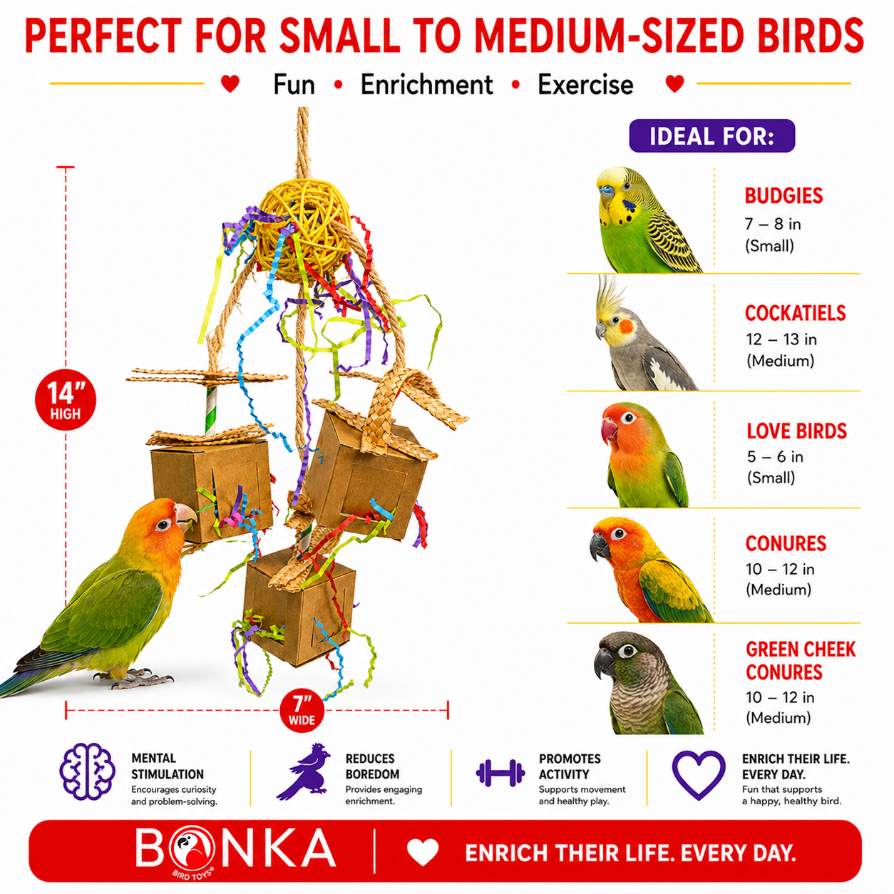 2635 Peekaboo Trio - Bonka Bird Toys