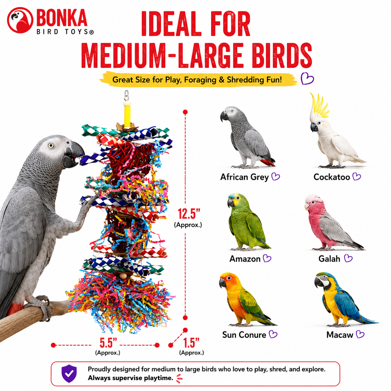 1042 Duo Foraging Heart - Bonka Bird Toys