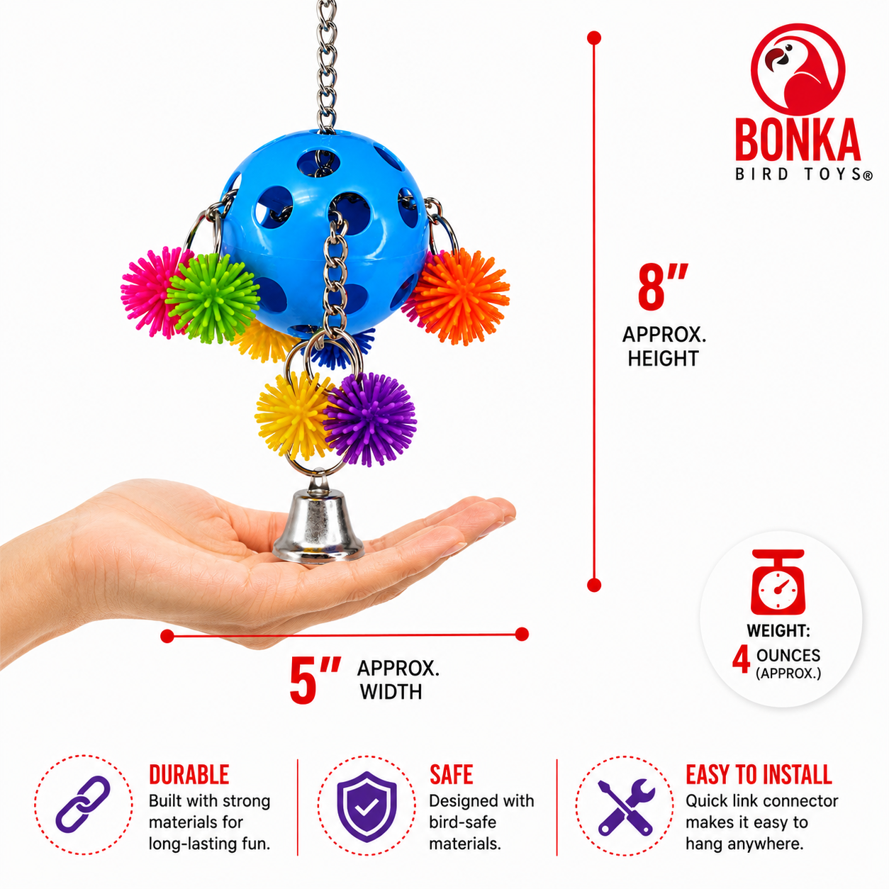 2304 Spikey Rainbow Pull - Bonka Bird Toys