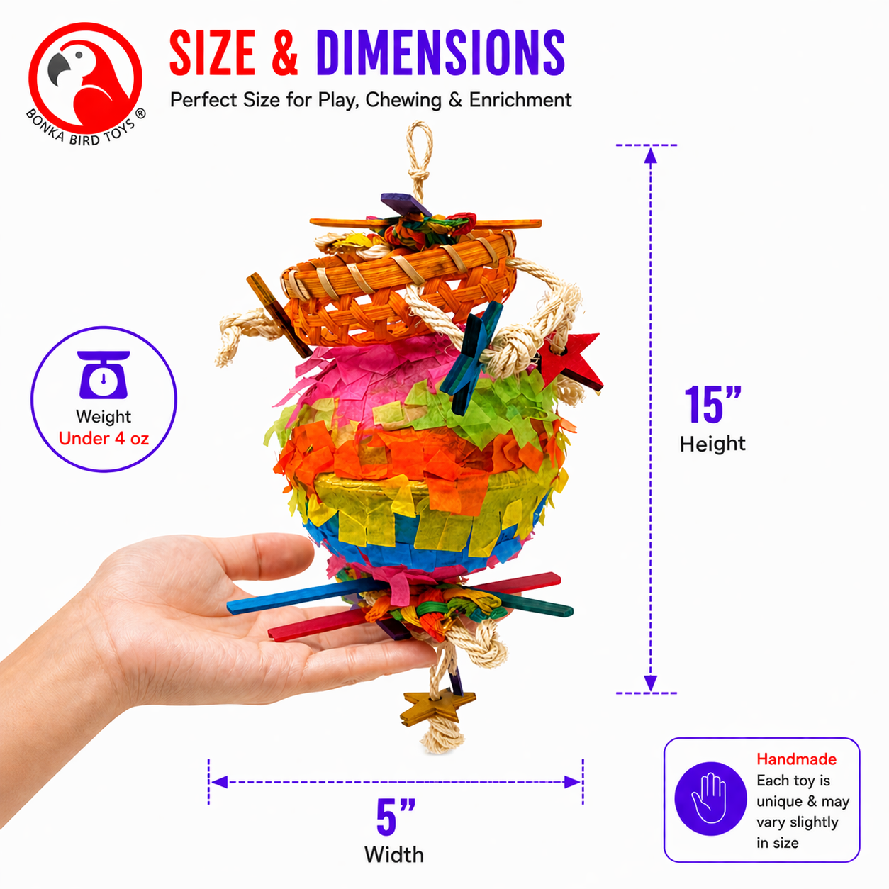 2247 Round Foraging Star Piñata - Bonka Bird Toys