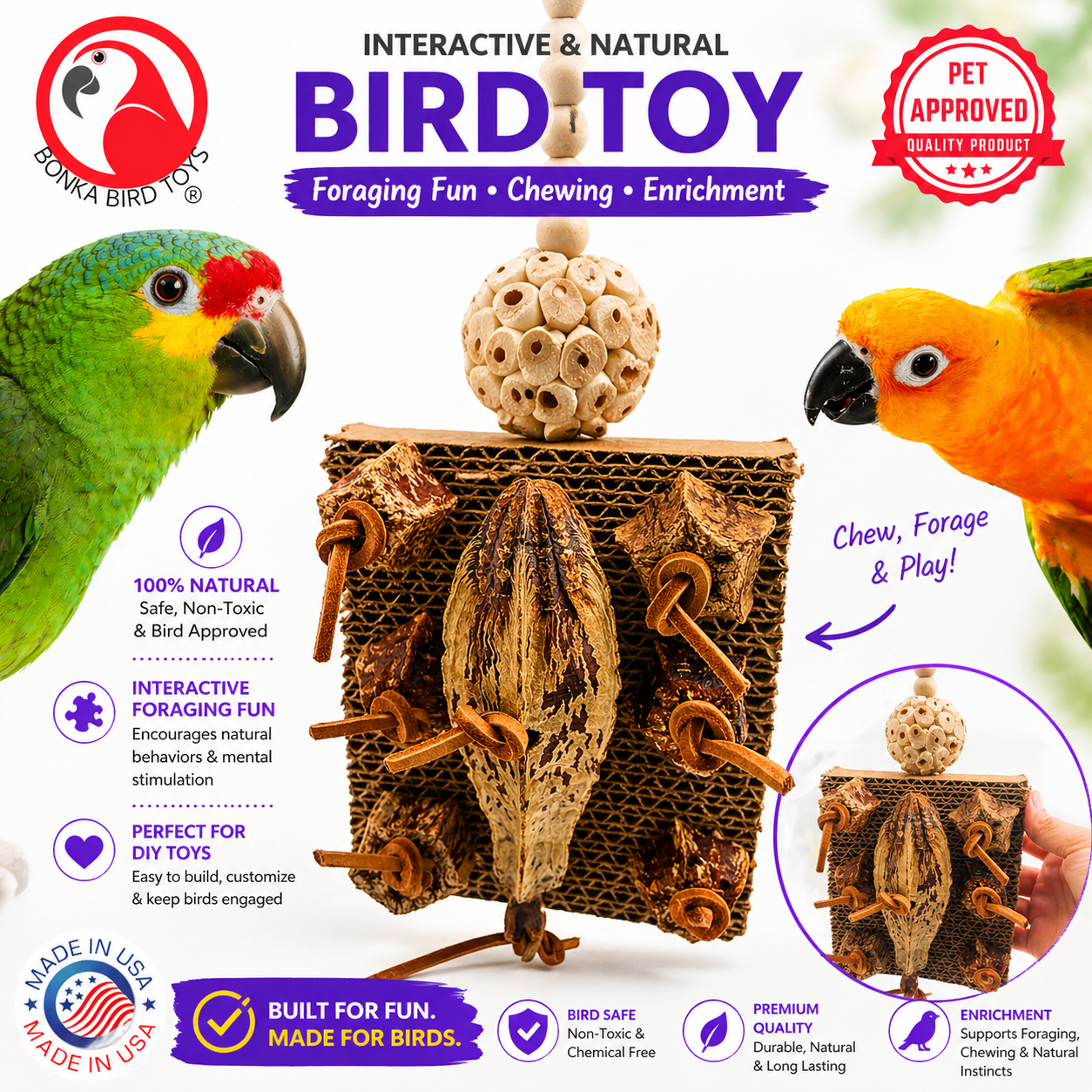 1427 Mahogany Forage Block - Bonka Bird Toys