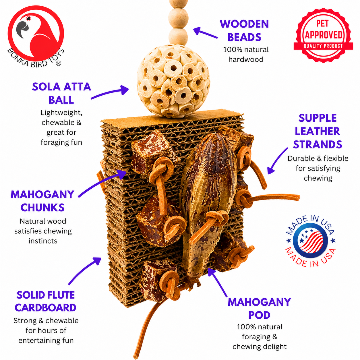 1427 Mahogany Forage Block - Bonka Bird Toys