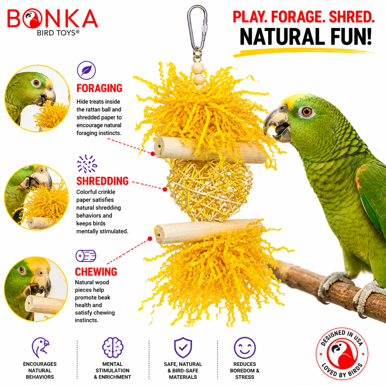 3885 Sola Heart Log - Bonka Bird Toys