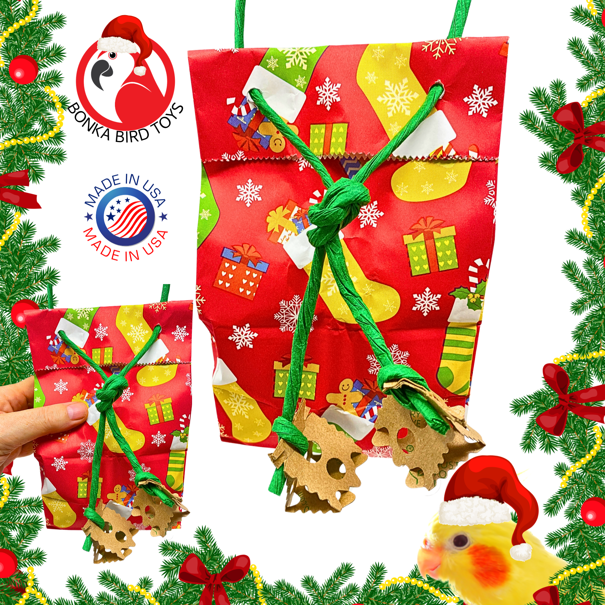 Christmas Treat Bags - Bonka Bird Toys