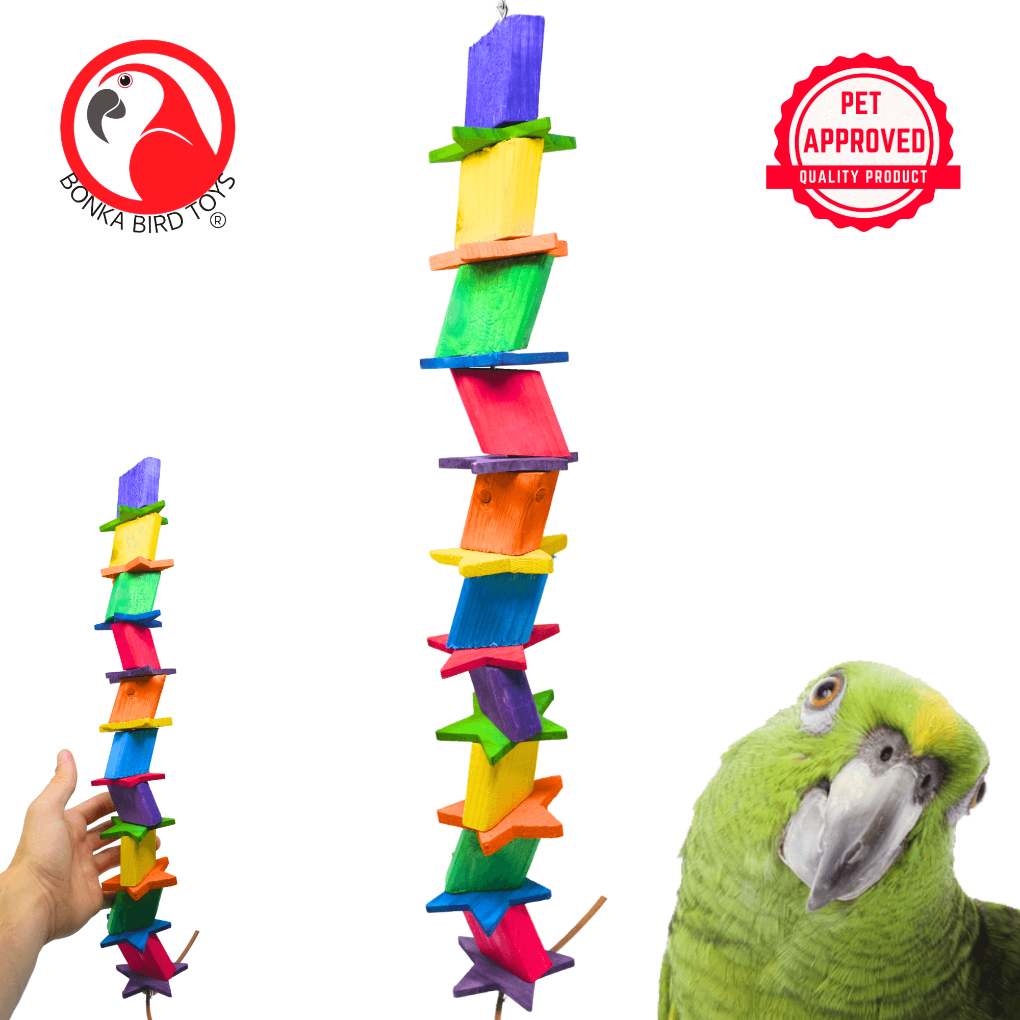 1342 Long Wood Star - Bonka Bird Toys