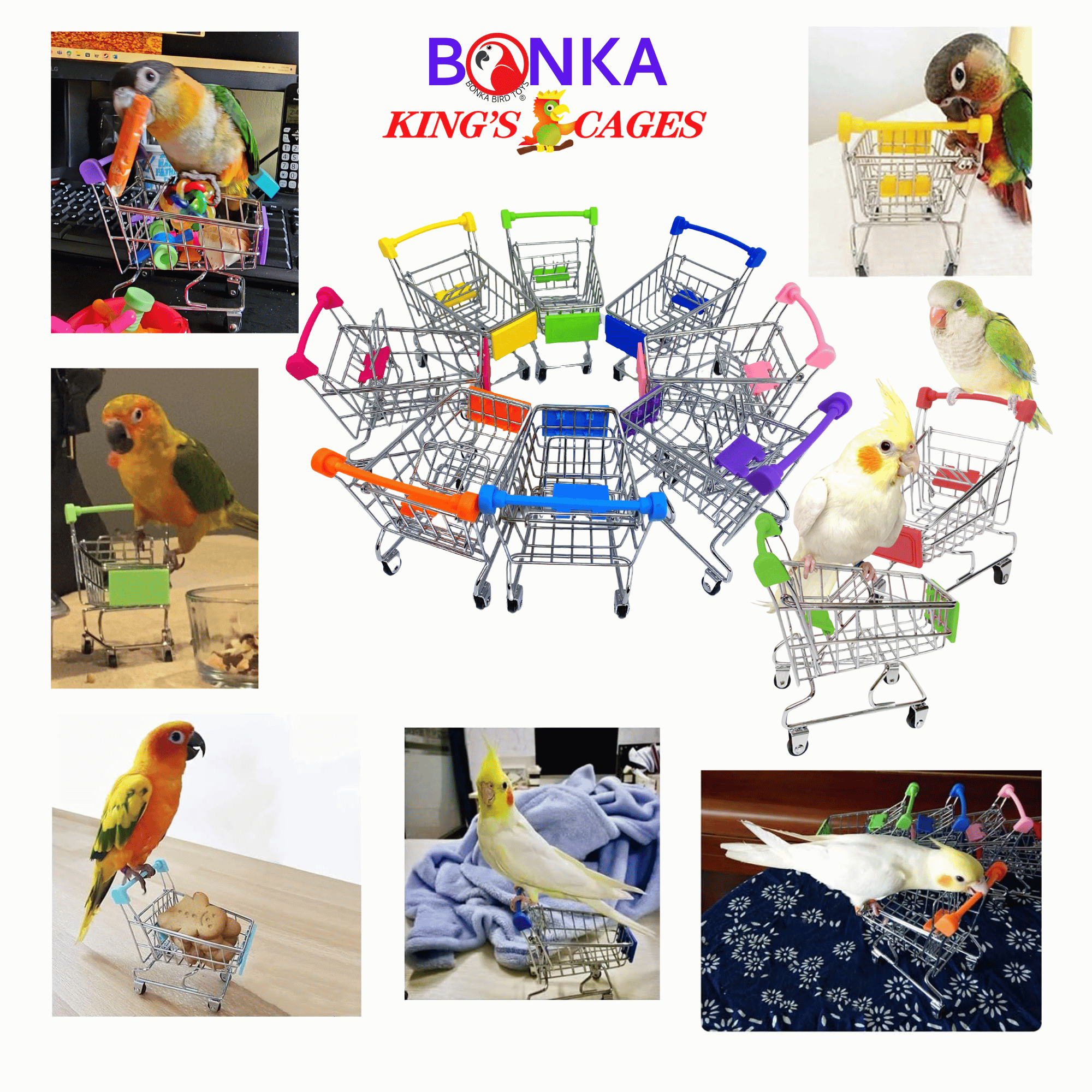 2297 Mini Shopping Cart Supermarket Handcart basket - Bonka Bird Toys