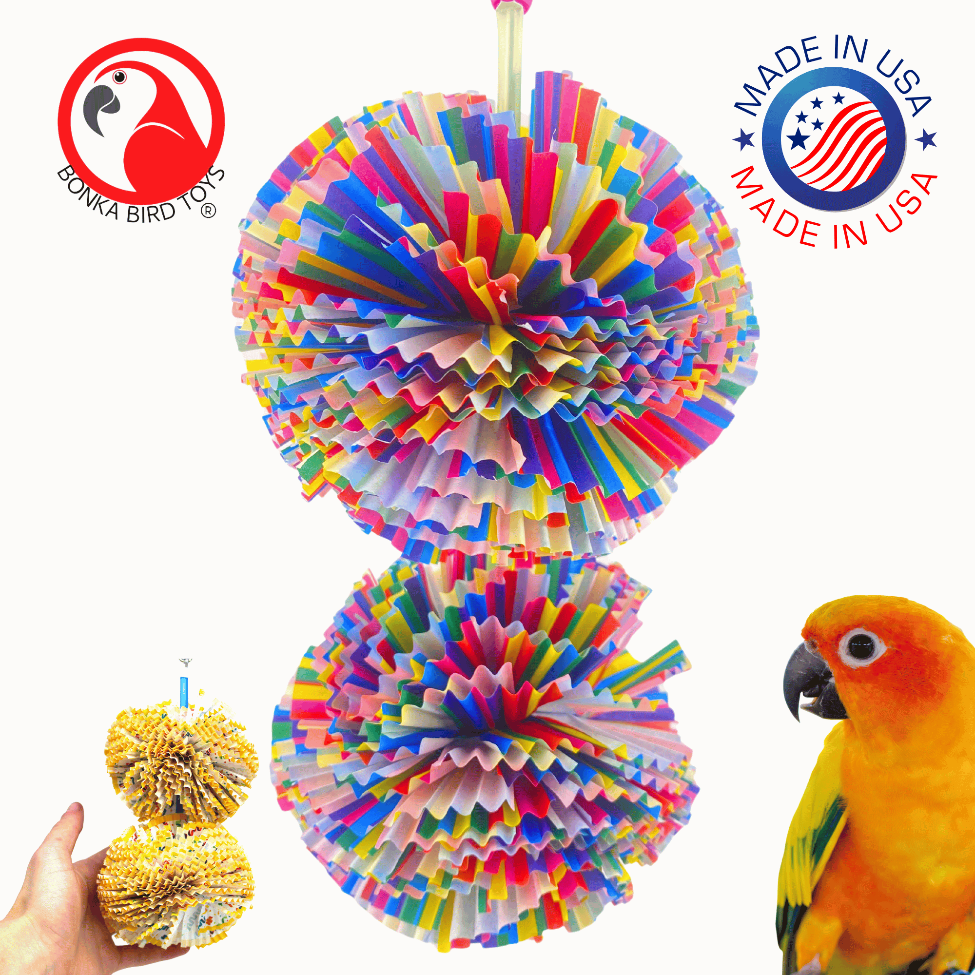 3291 Large Duo Paper Puff - Bonka Bird Toys