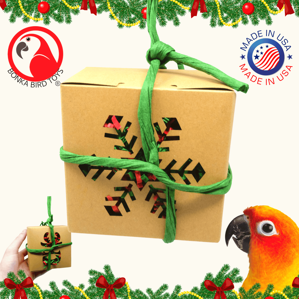 2985 Natural Christmas Box Bonka Bird Toys