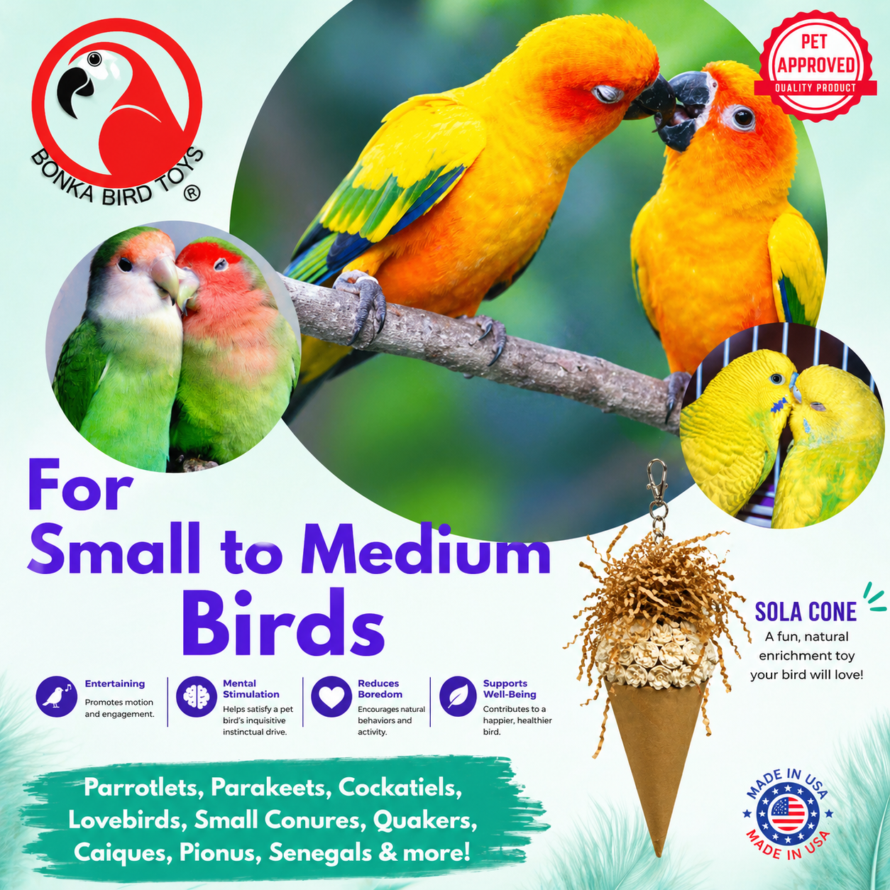 3870 Big Sola Cone - Bonka Bird Toys