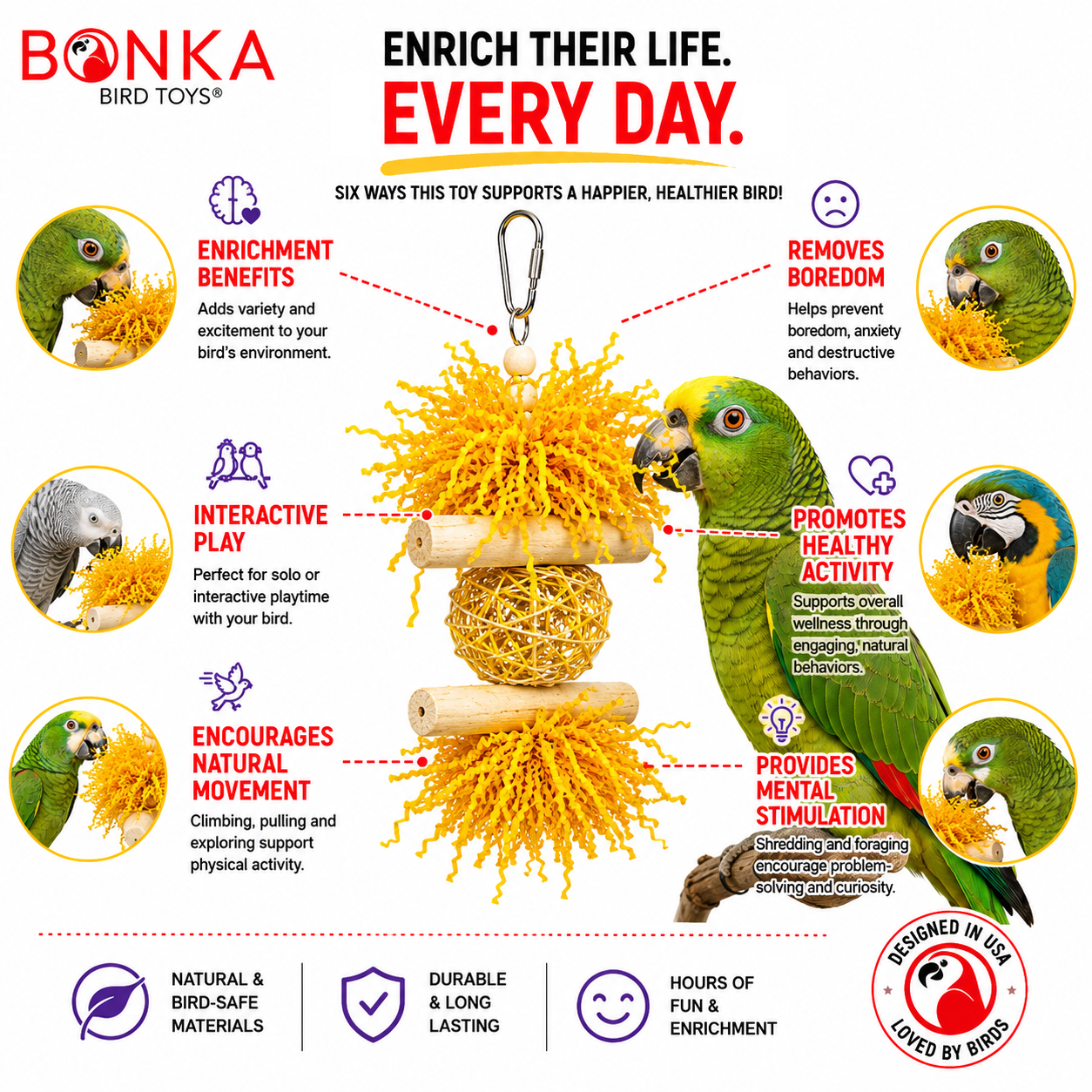 3885 Sola Heart Log - Bonka Bird Toys