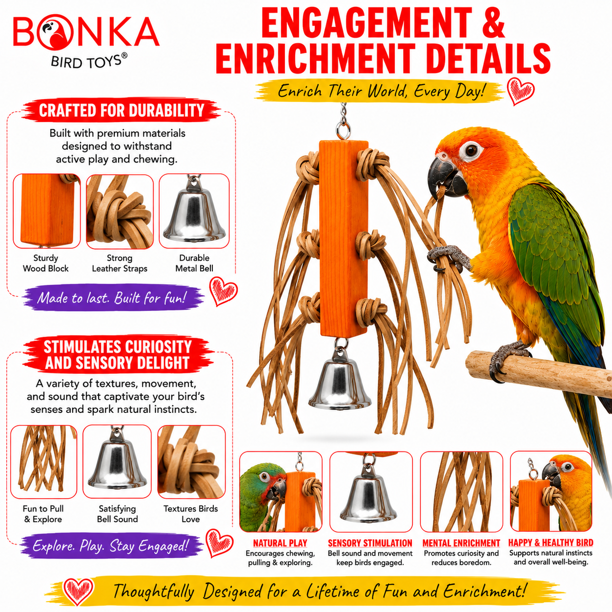 2581 Leather Tassel - Bonka Bird Toys