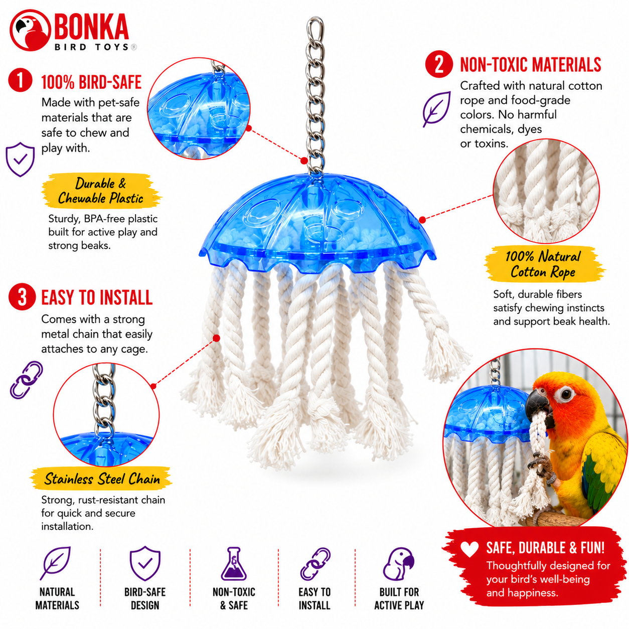 0042 Small Jellyfish - Bonka Bird Toys