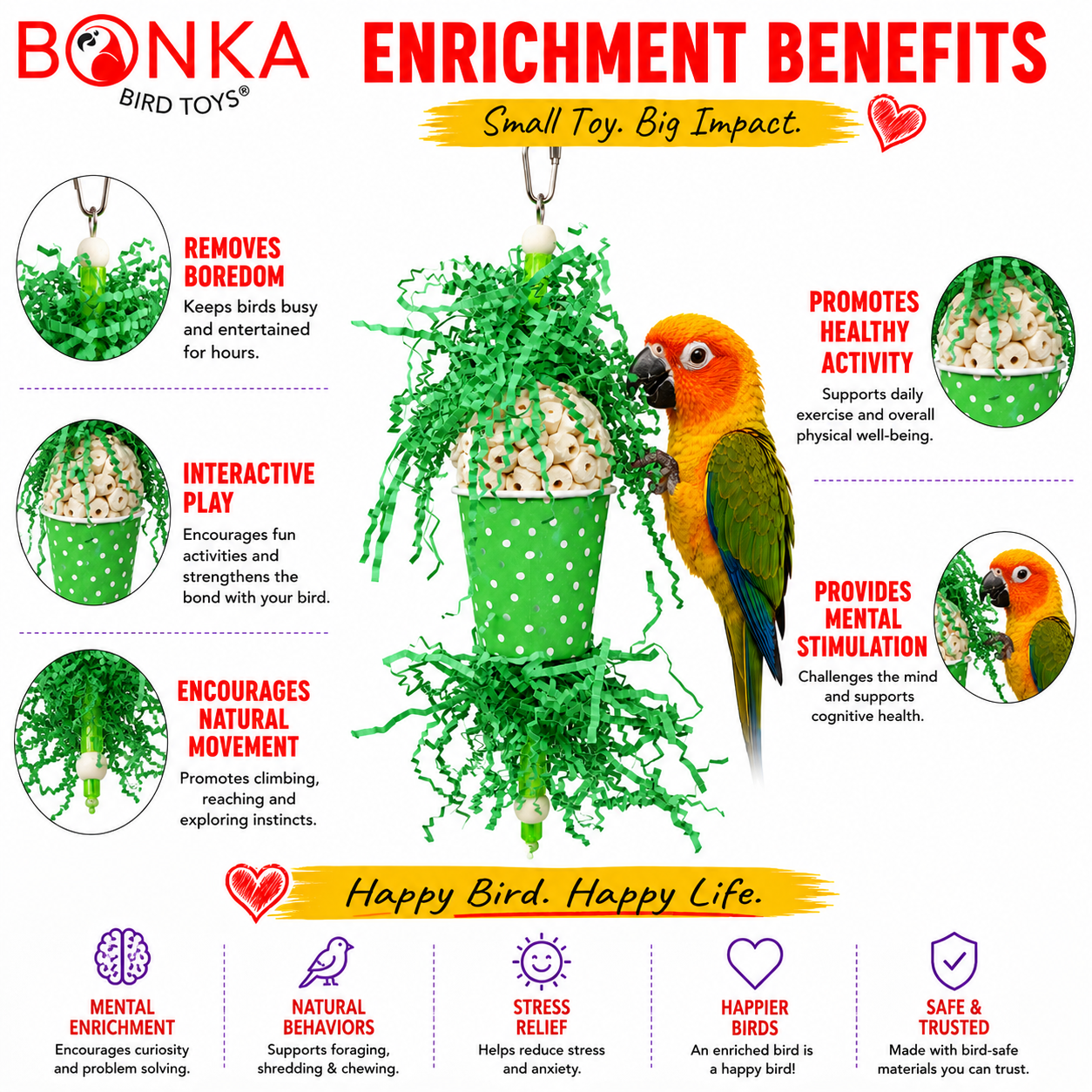 Spotty Sola Foraging Bird Toy - Bonka Bird Toys