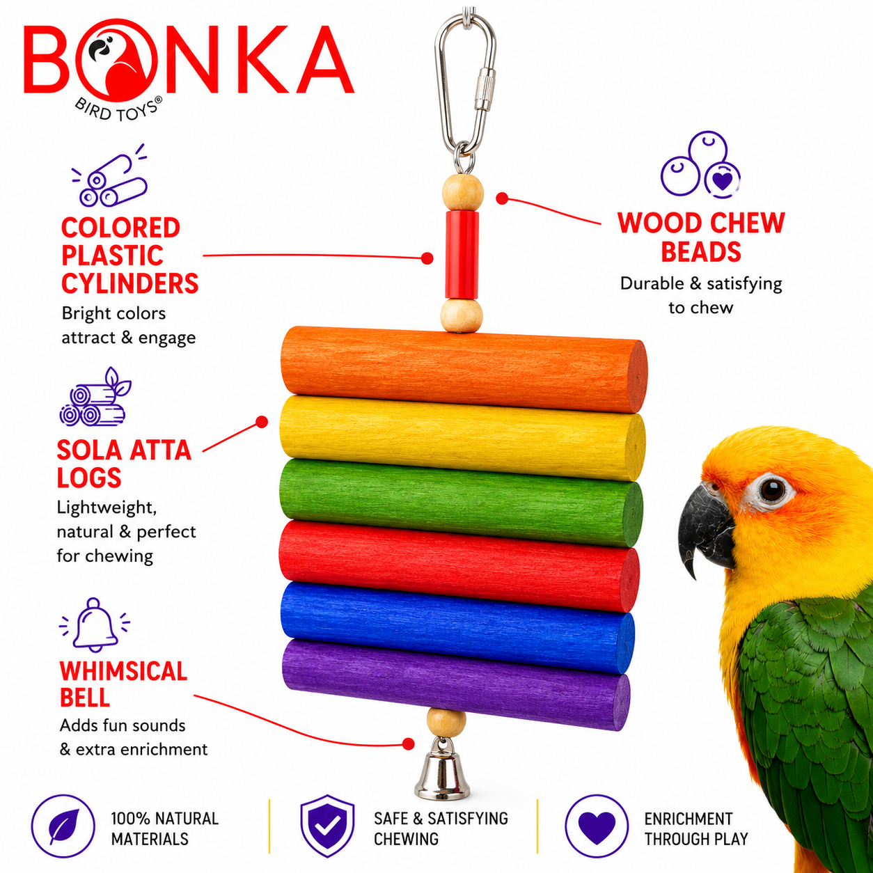 2036 Rainbow Sola - Bonka Bird Toys