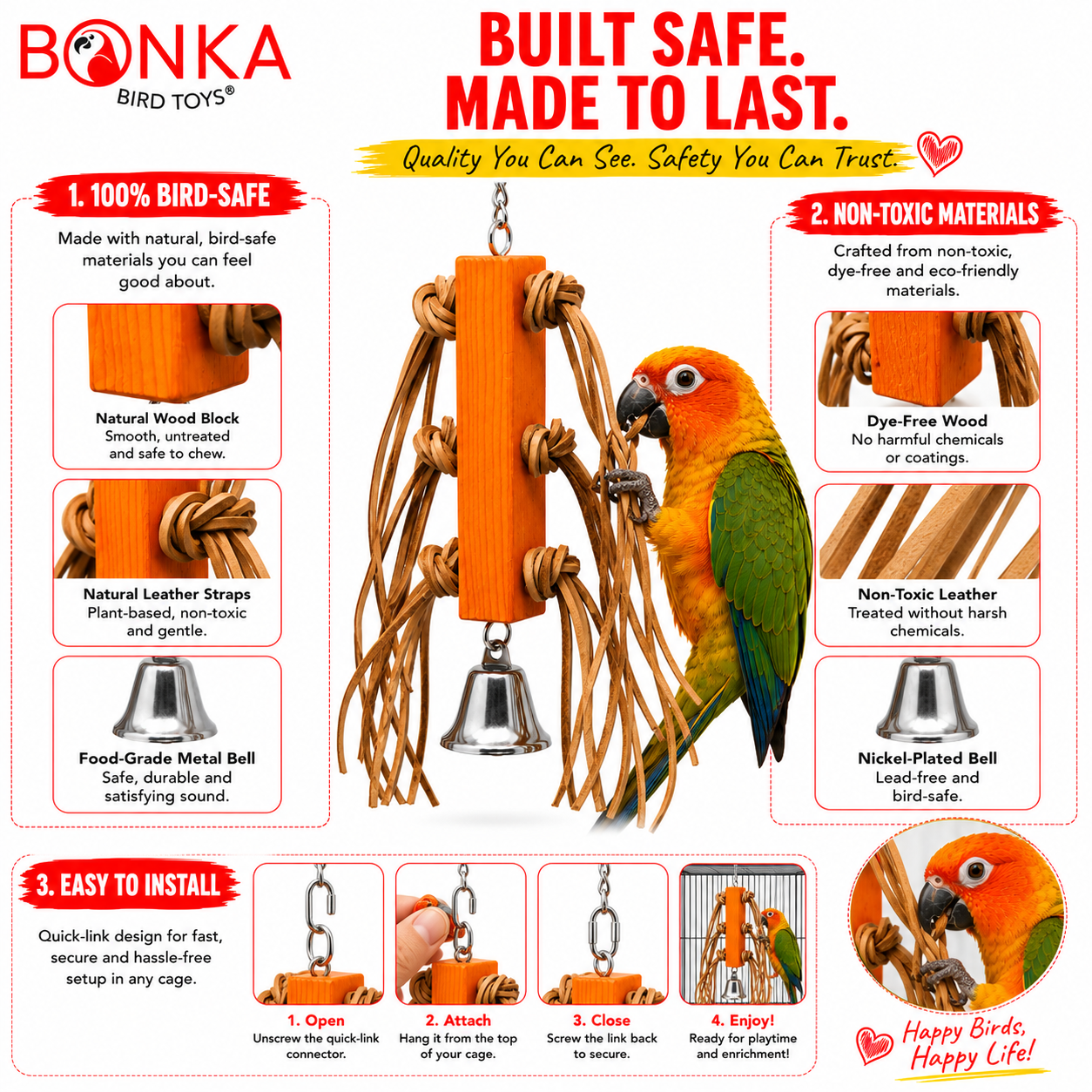2581 Leather Tassel - Bonka Bird Toys