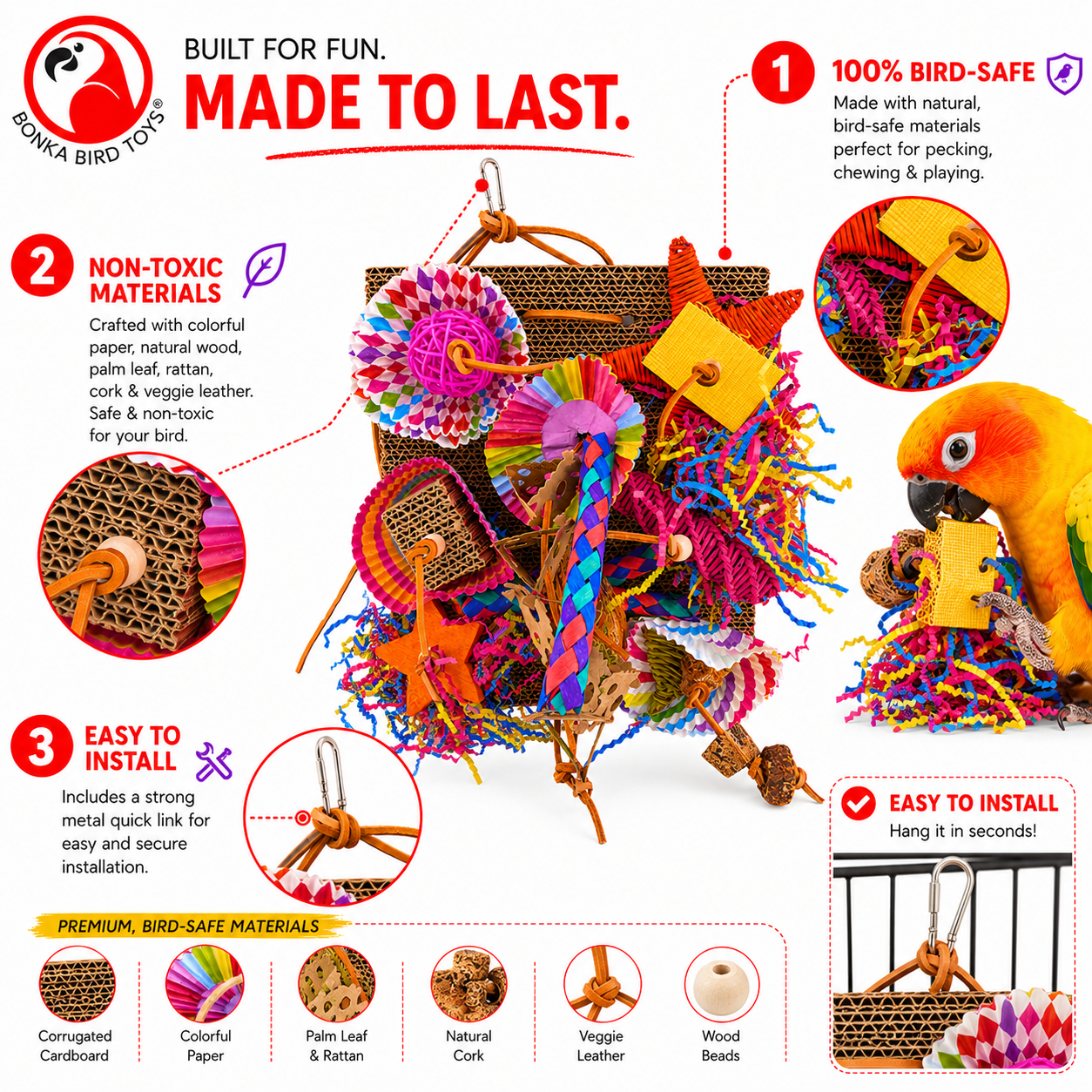 2644 Fiesta Foraging Board - Bonka Bird Toys