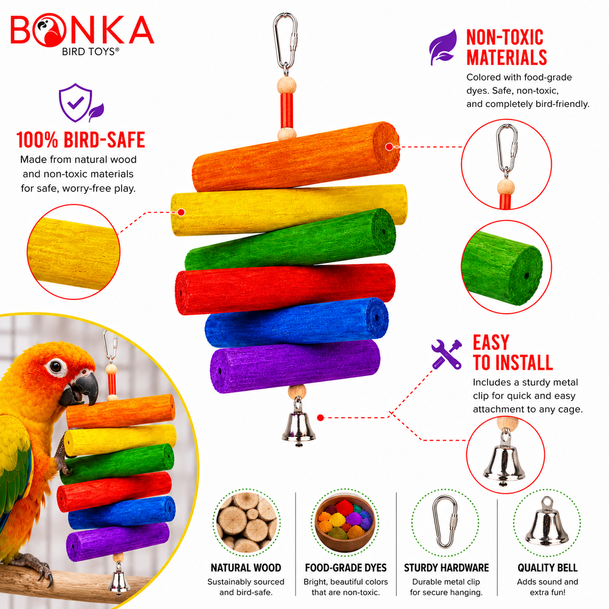 2036 Rainbow Sola - Bonka Bird Toys