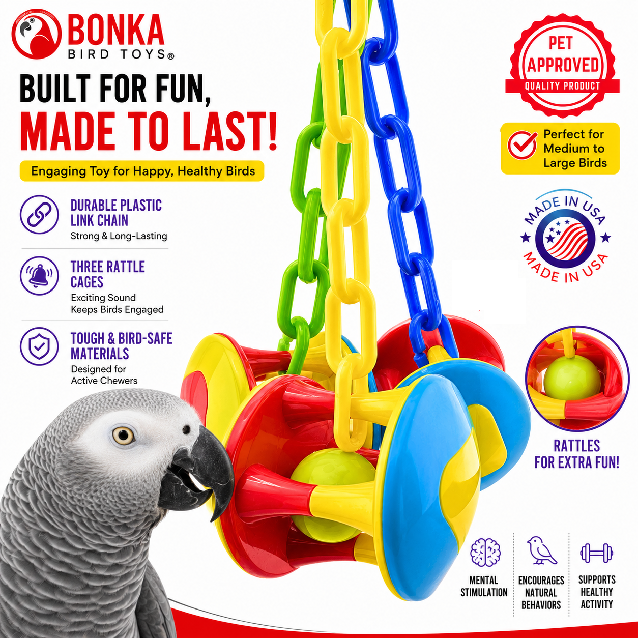 1161 Carnival Clacker - Bonka Bird Toys