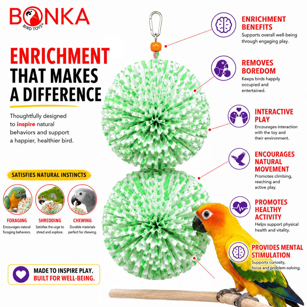 3291 Large Duo Paper Puff - Bonka Bird Toys