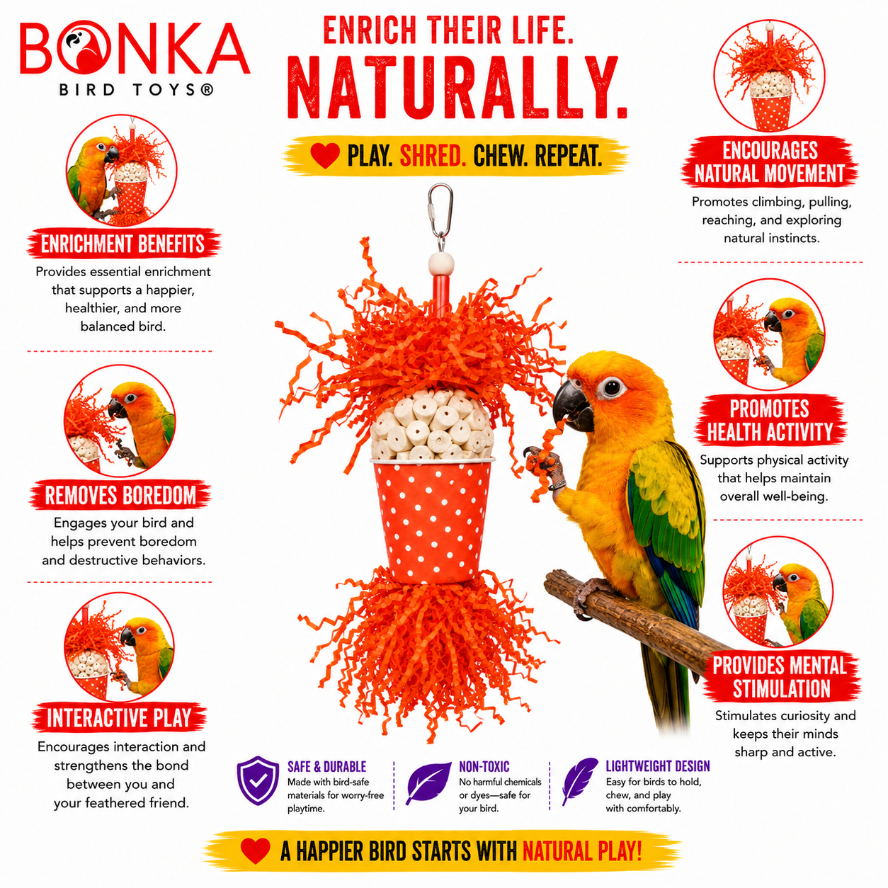 Spotty Sola Foraging Bird Toy - Bonka Bird Toys
