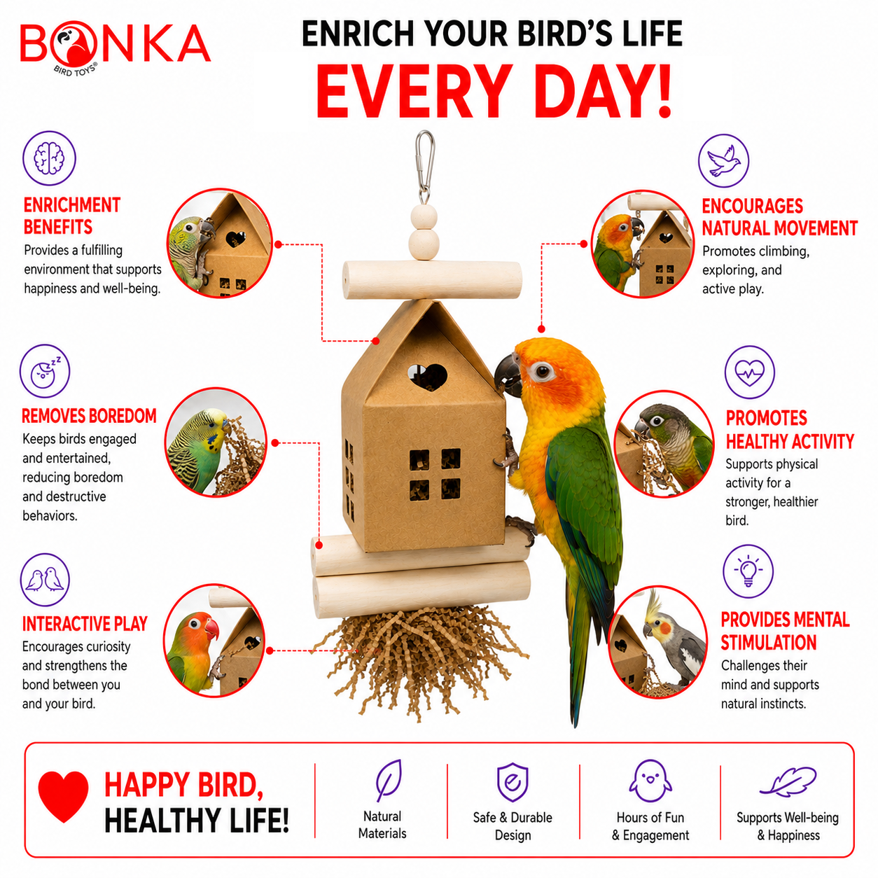 2610 Sola Log Cabin - Bonka Bird Toys