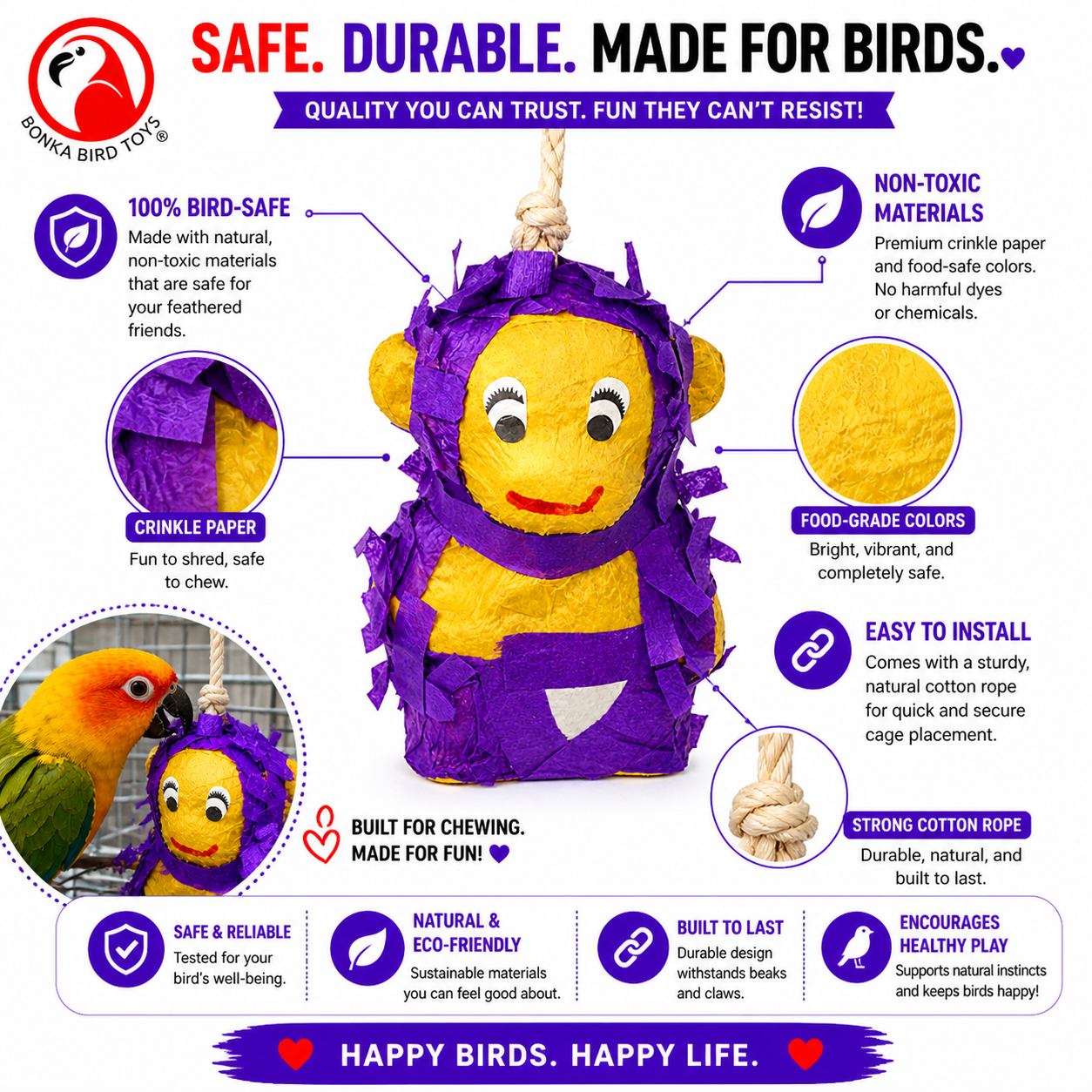 2675 Mini Pinata Monkey - Bonka Bird Toys