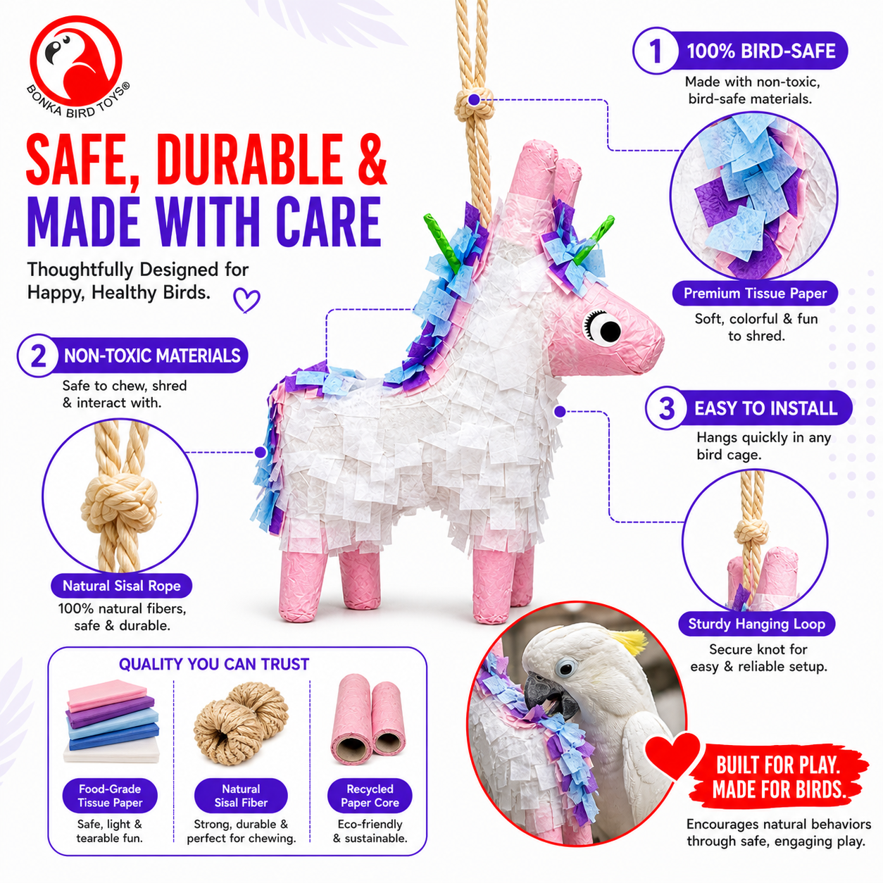 2622 Foraging Unicorn Donkey Pinata - Bonka Bird Toys