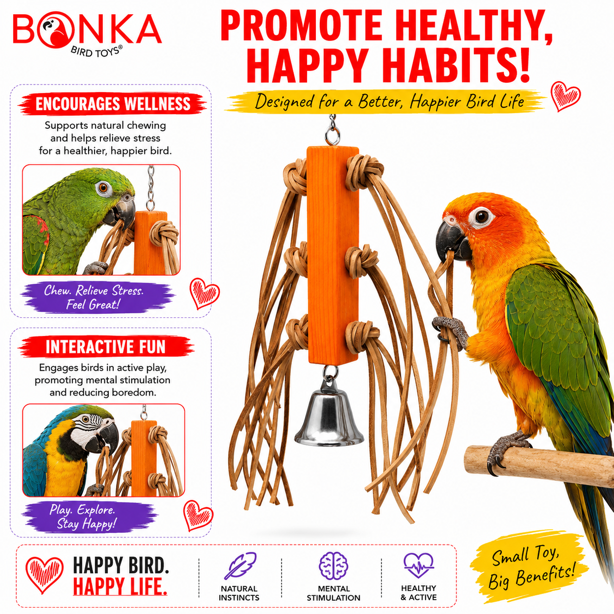 2581 Leather Tassel - Bonka Bird Toys