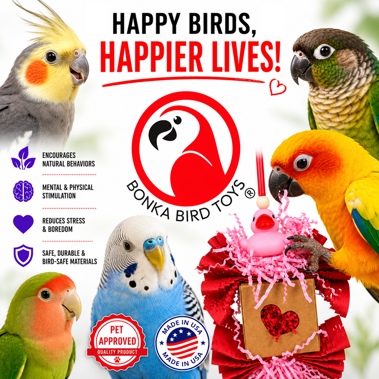 1004 Love Duck - Bonka Bird Toys