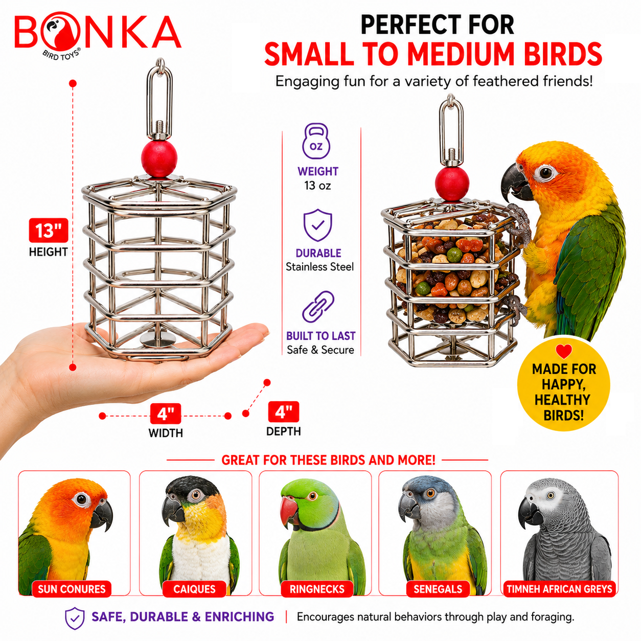 2885 Small Baffle Cage - Bonka Bird Toys