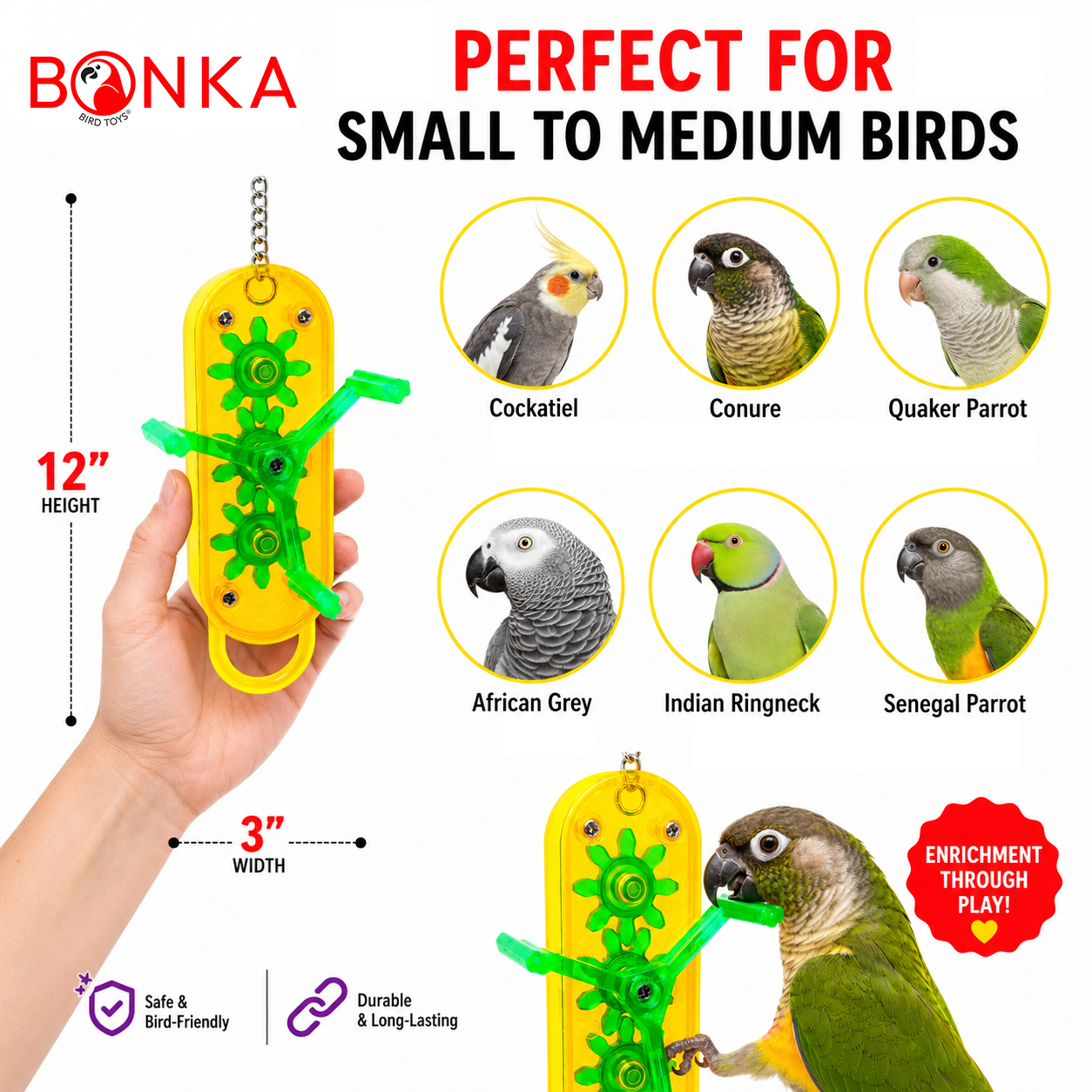 0044 Small Gearhead - Bonka Bird Toys