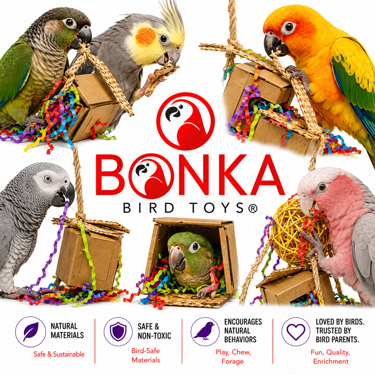 2635 Peekaboo Trio - Bonka Bird Toys