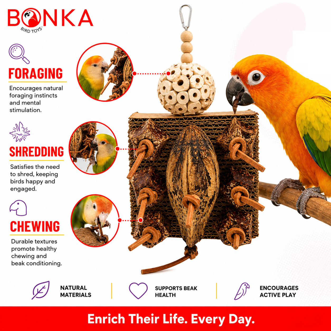 1427 Mahogany Forage Block - Bonka Bird Toys
