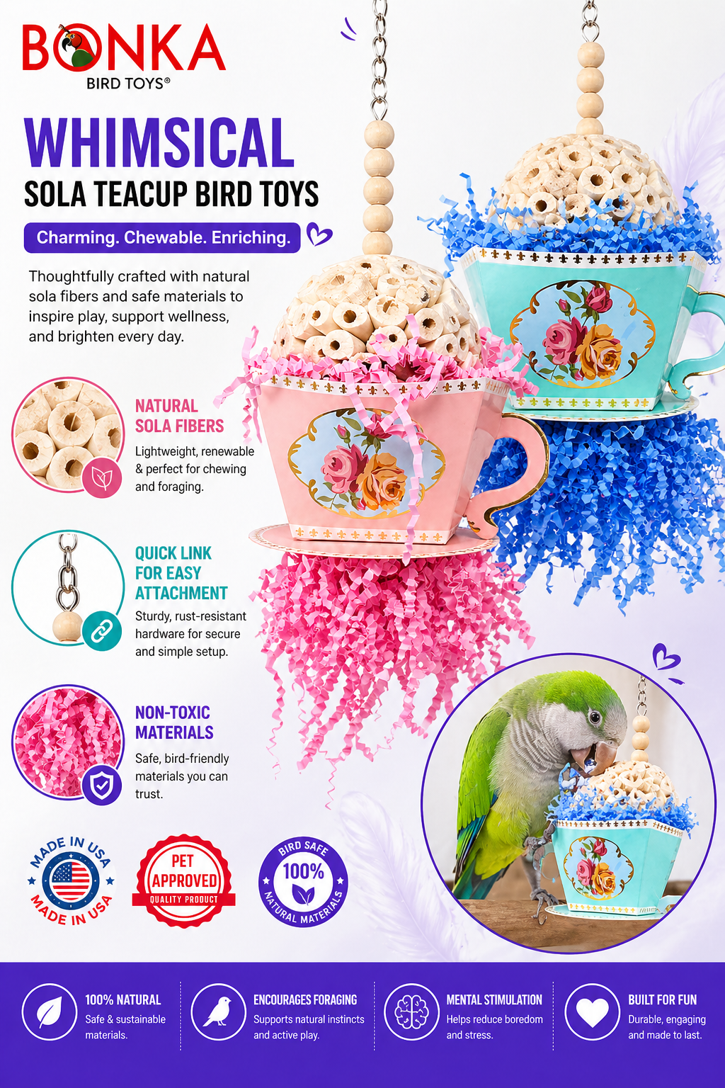 Sola Teacup - Bonka Bird Toys