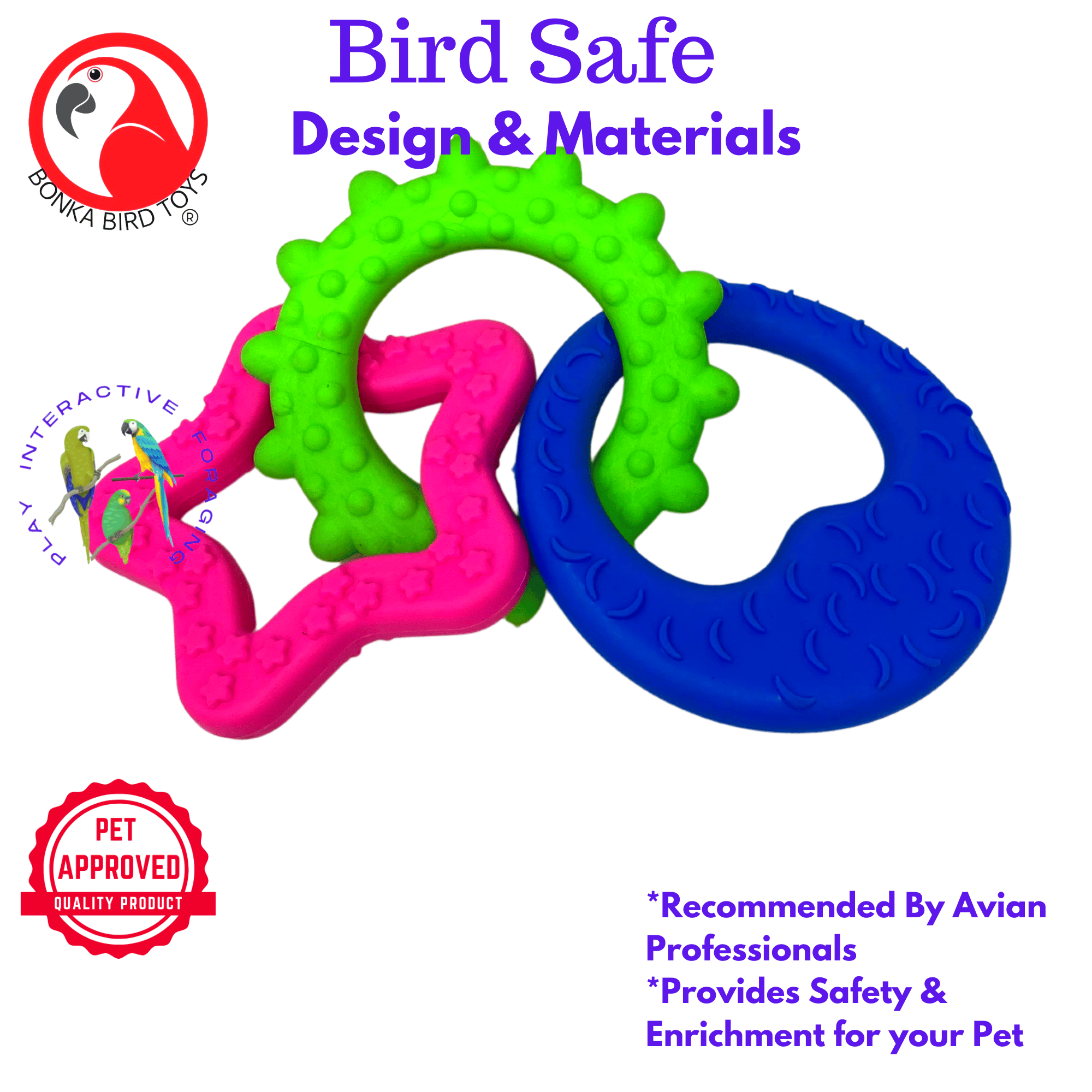 Ring-a-Ding Foot Talon Toys - Bonka Bird Toys