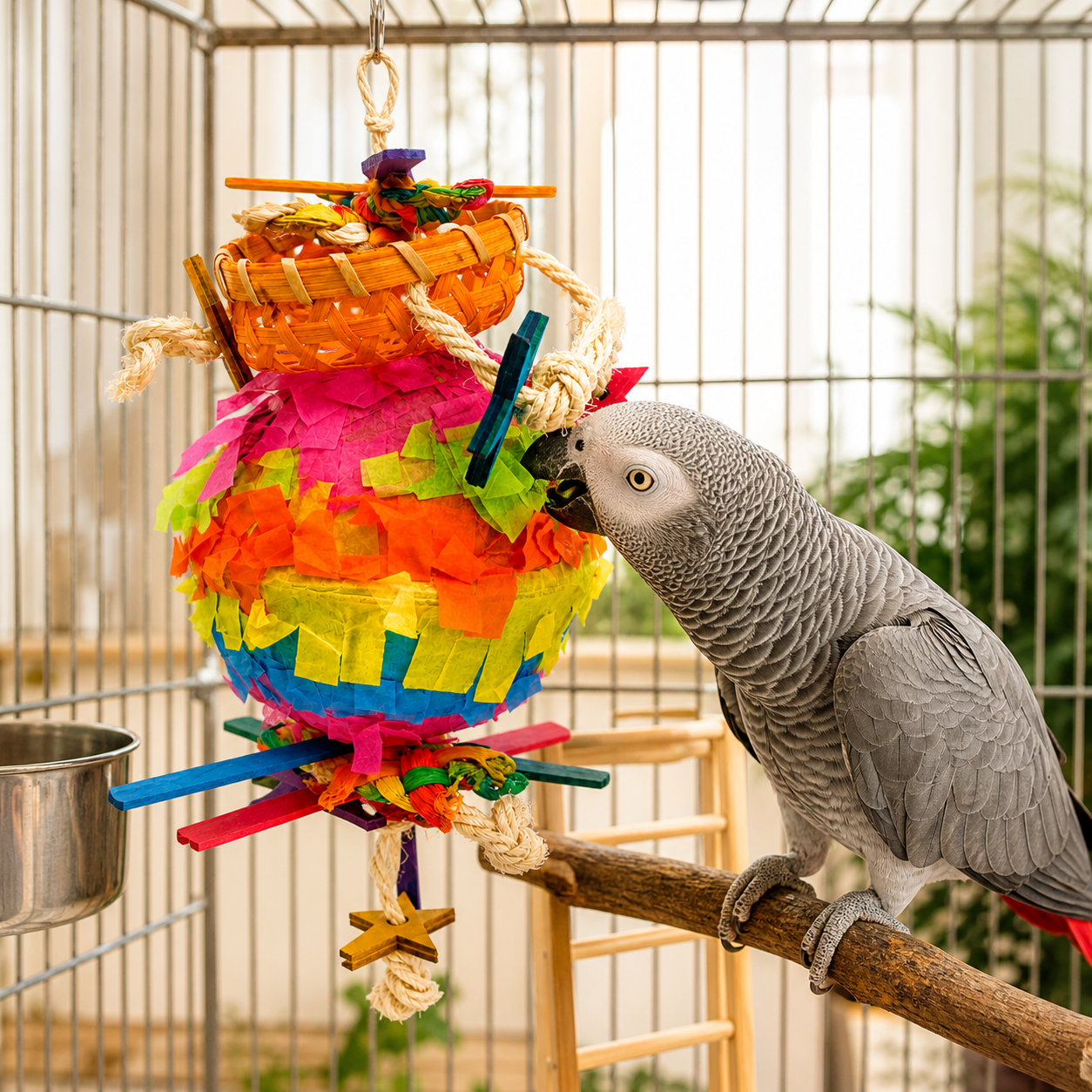 2247 Round Foraging Star Piñata - Bonka Bird Toys