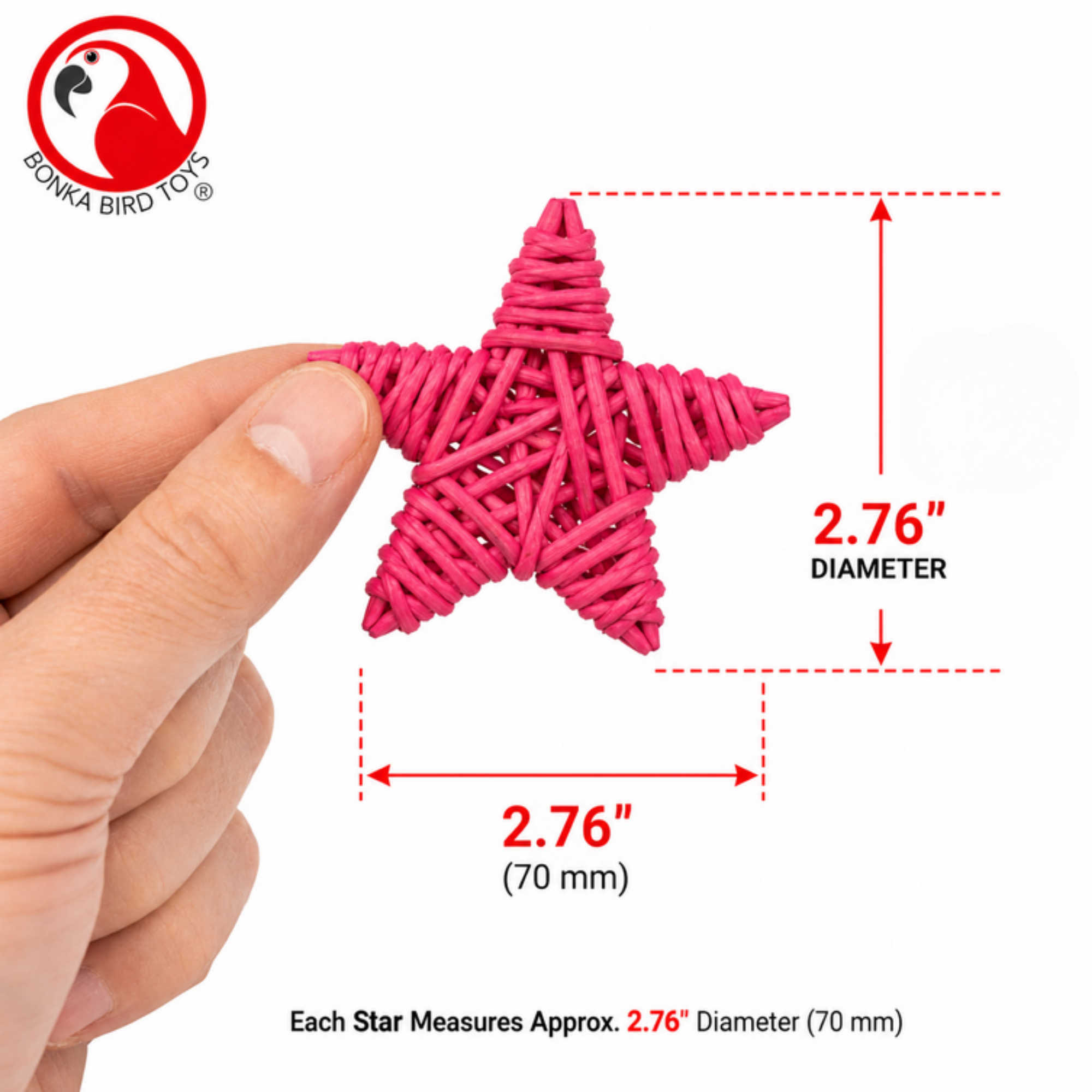 2783 Pk6 Small Color Vine Stars - Bonka Bird Toys