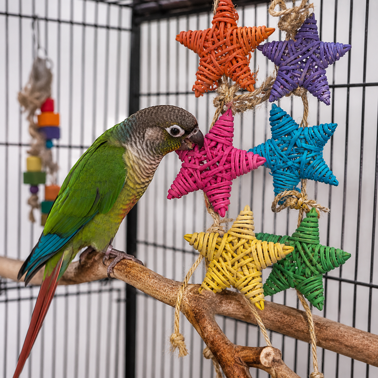 2783 Pk6 Small Color Vine Stars - Bonka Bird Toys