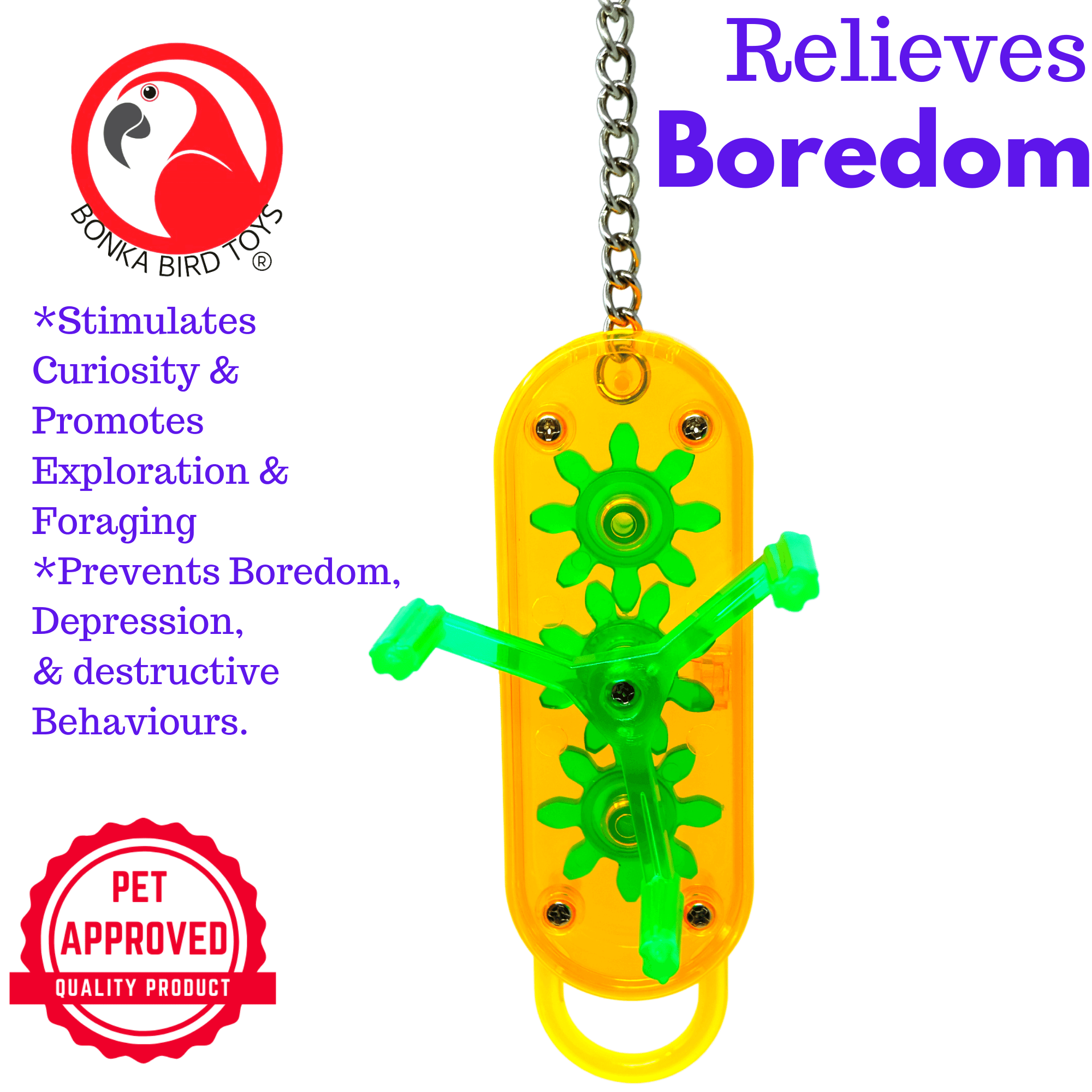 0044 Small Gearhead - Bonka Bird Toys