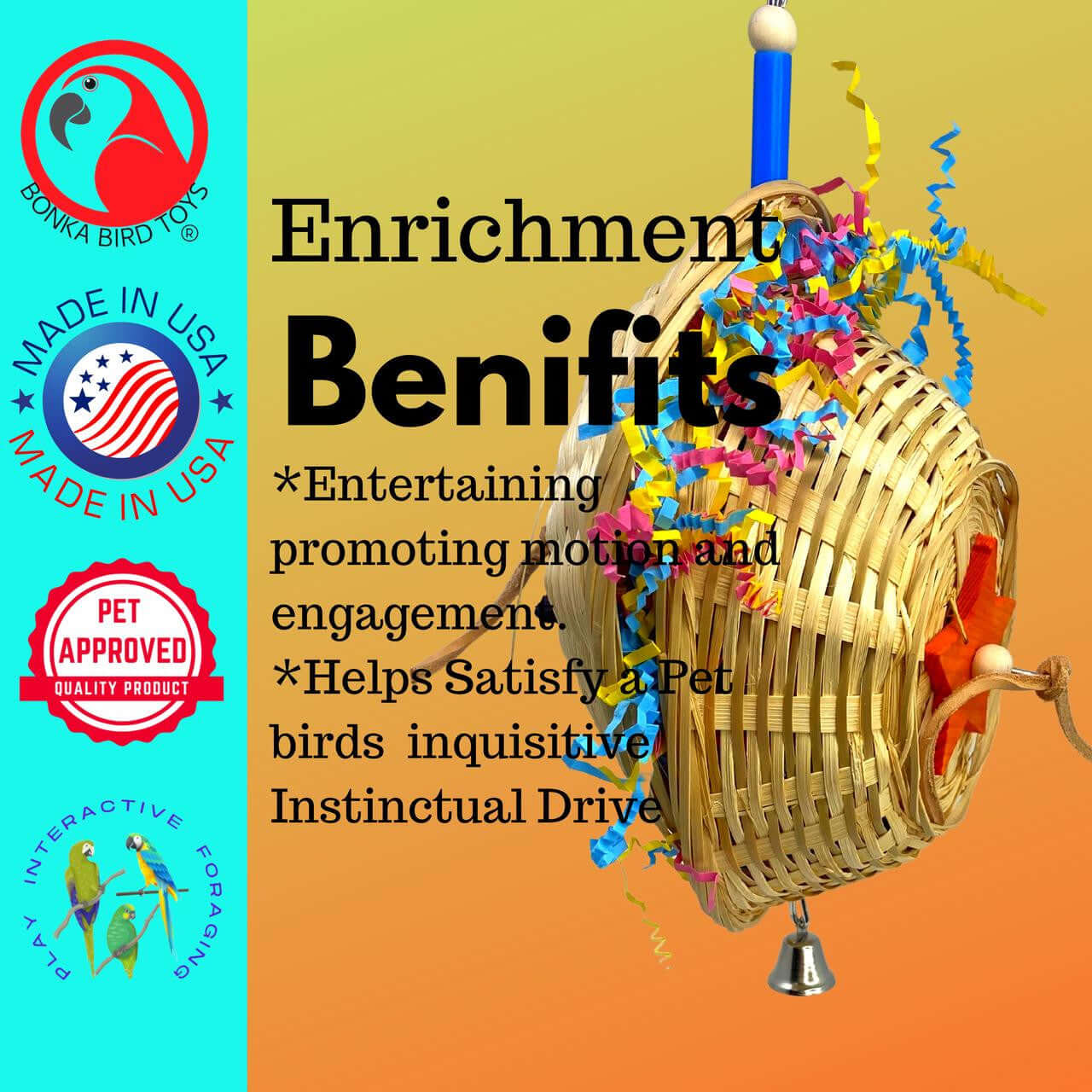 1911 Foraging Basket - Bonka Bird Toys