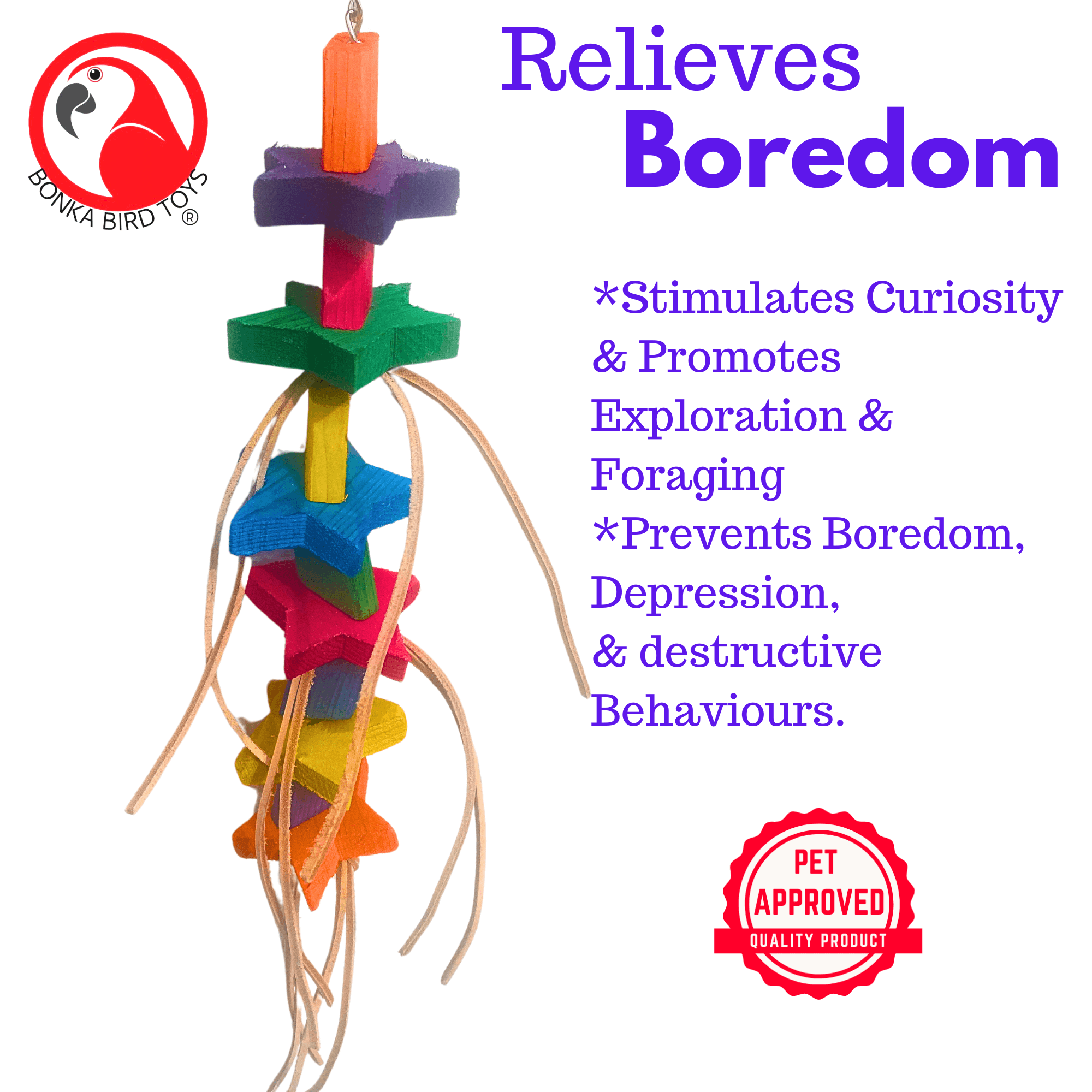 1510 Colored Colored Chunky Star - Bonka Bird Toys