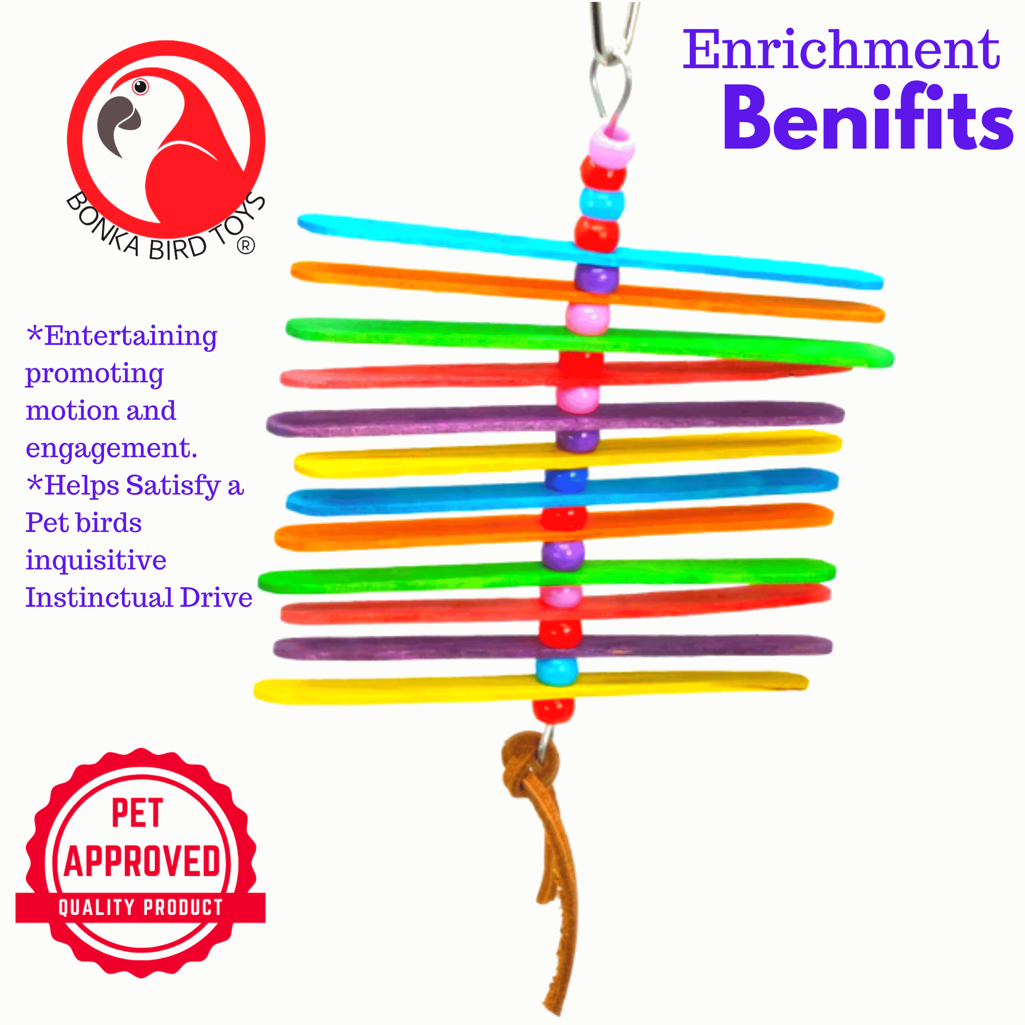 868 Mini Stick Small Bird Toy - Bonka Bird Toys