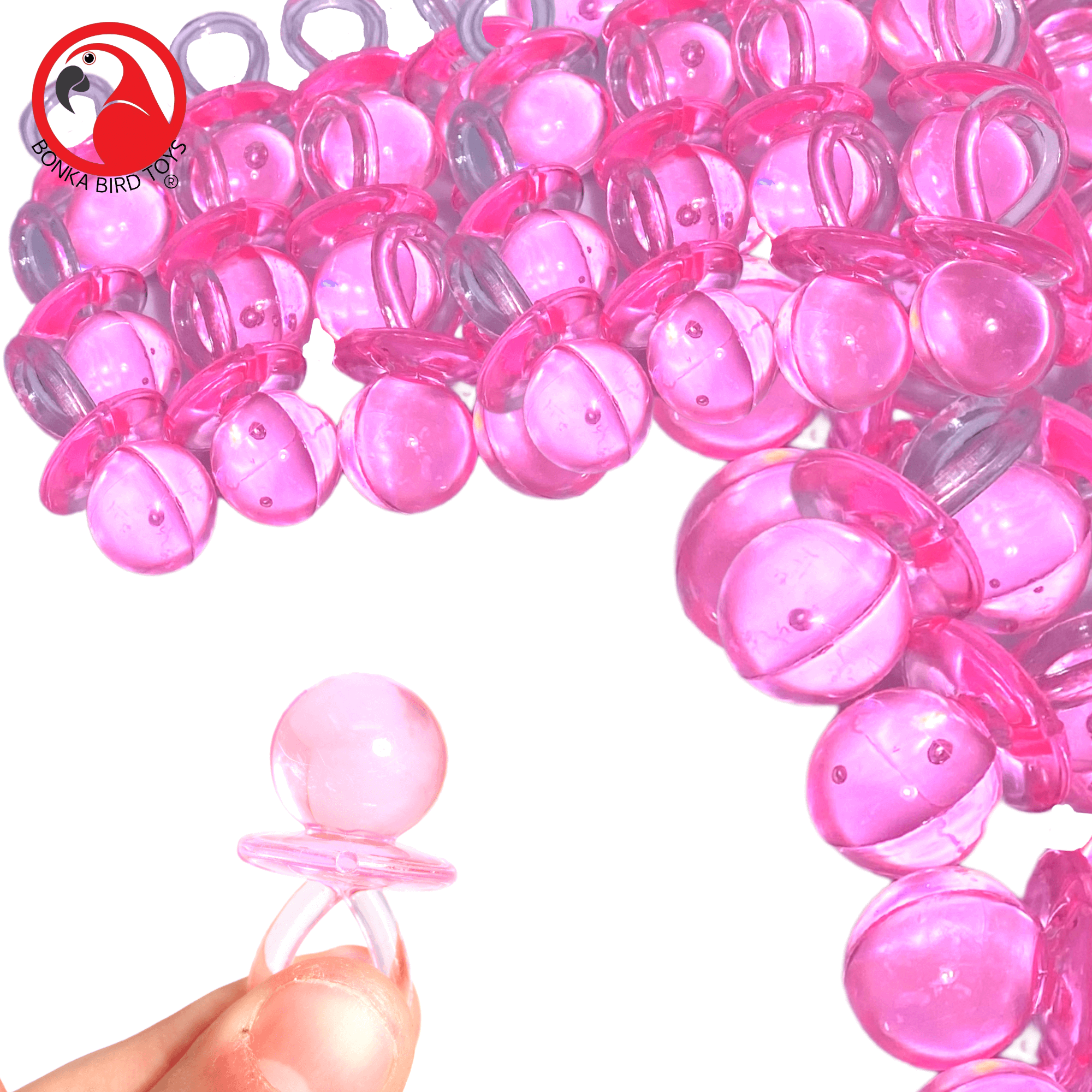 2822 24pk Medium Acrylic Pacifiers - Bonka Bird Toys