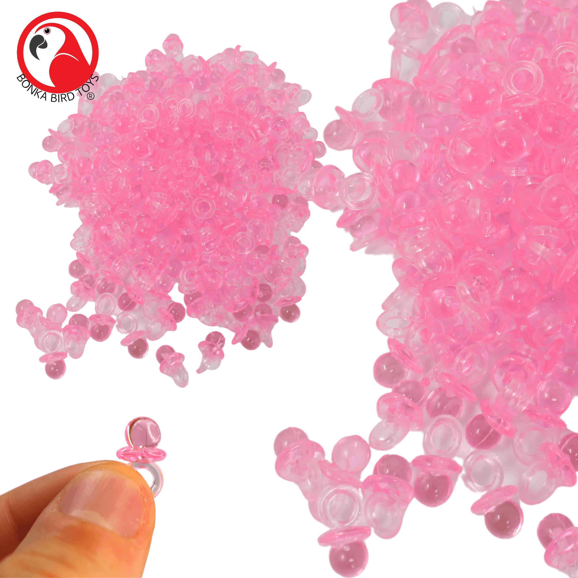 2821 Pk144 Extra Small Acrylic Pacifiers - Bonka Bird Toys