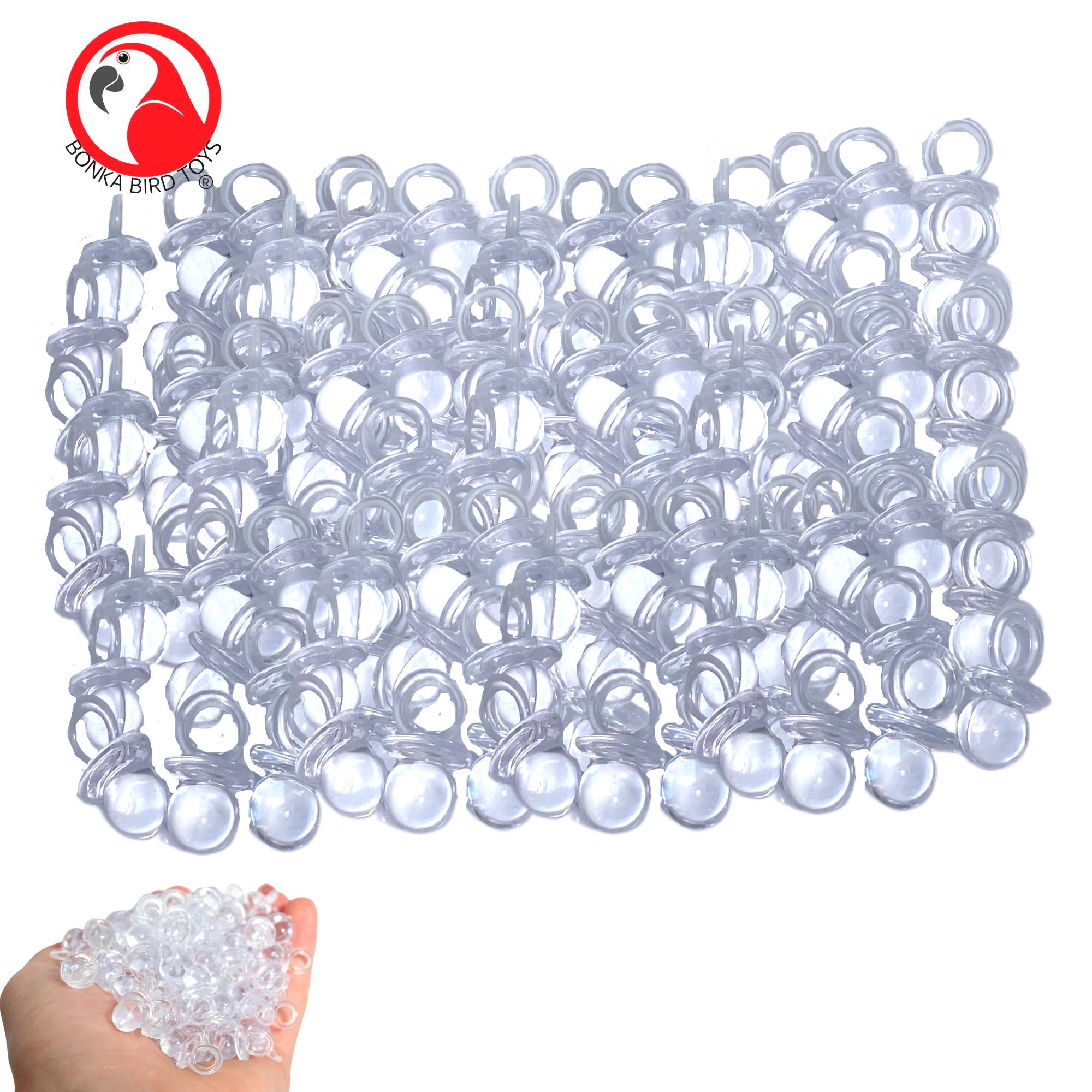 2820 Pk 144 Small Acrylic Pacifiers - Bonka Bird Toys